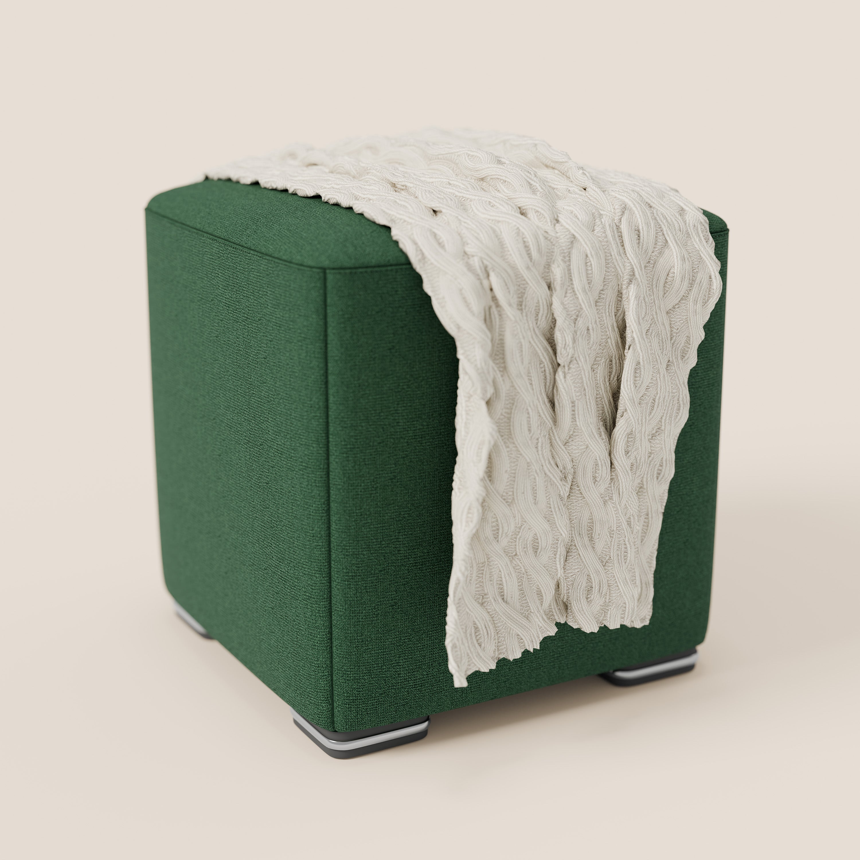 Cube pouf in tessuto morbido impermeabile T08 VERDE - divani.store