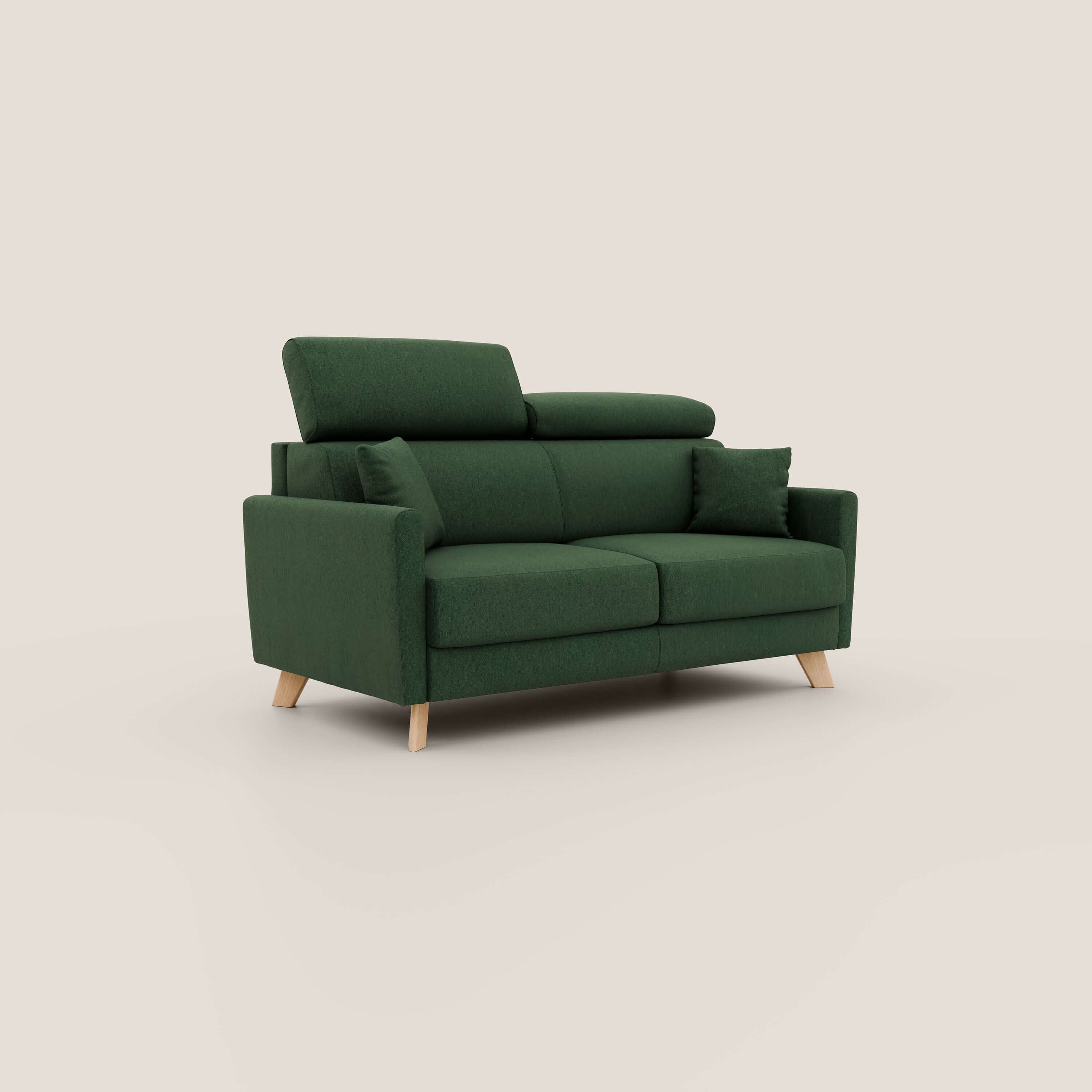 Francy divano letto matrimoniale con poggiatesta regolabili in tessuto impermeabile e smacchiabile T17 - divani.store