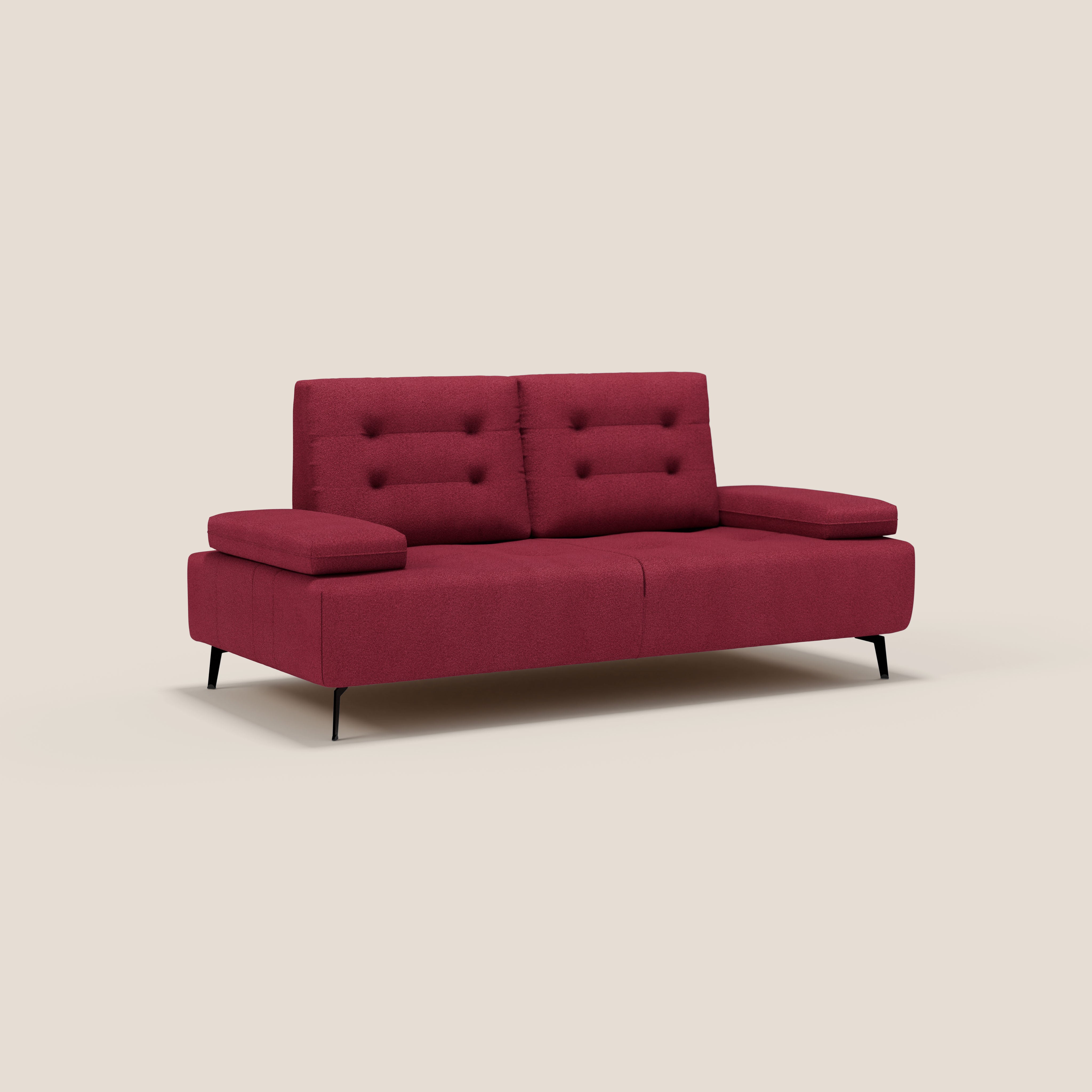 Lugano Divano 3 posti con schienali e braccioli traslanti in morbido bouclé impermeabile T07 - divani.store