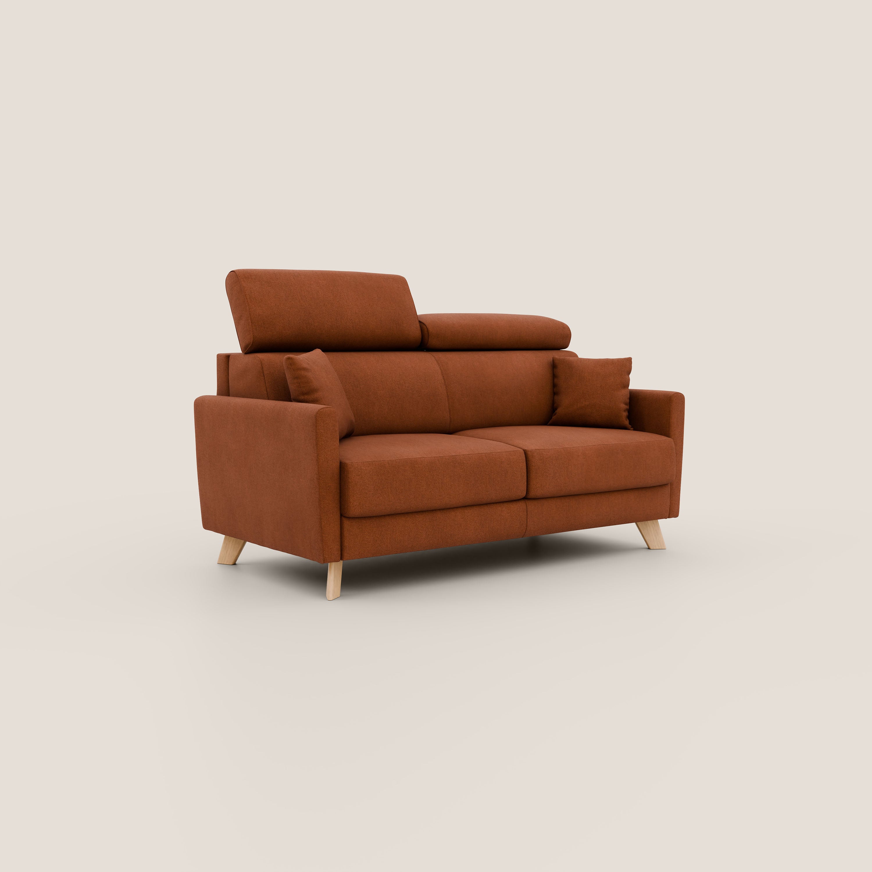 Francy divano letto matrimoniale con poggiatesta regolabili in tessuto impermeabile e smacchiabile T17 - divani.store