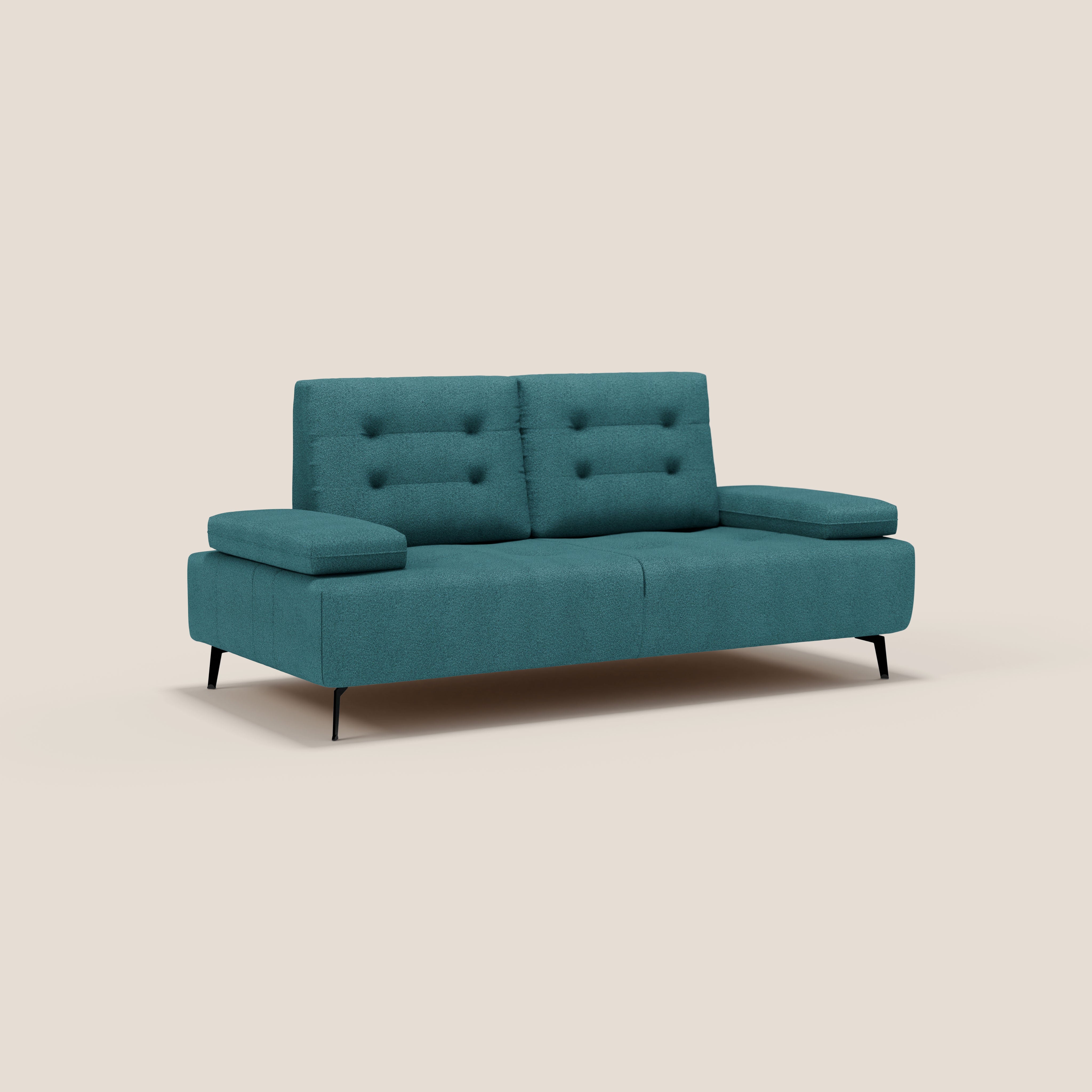 Lugano Divano 3 posti con schienali e braccioli traslanti in morbido bouclé impermeabile T07 - divani.store