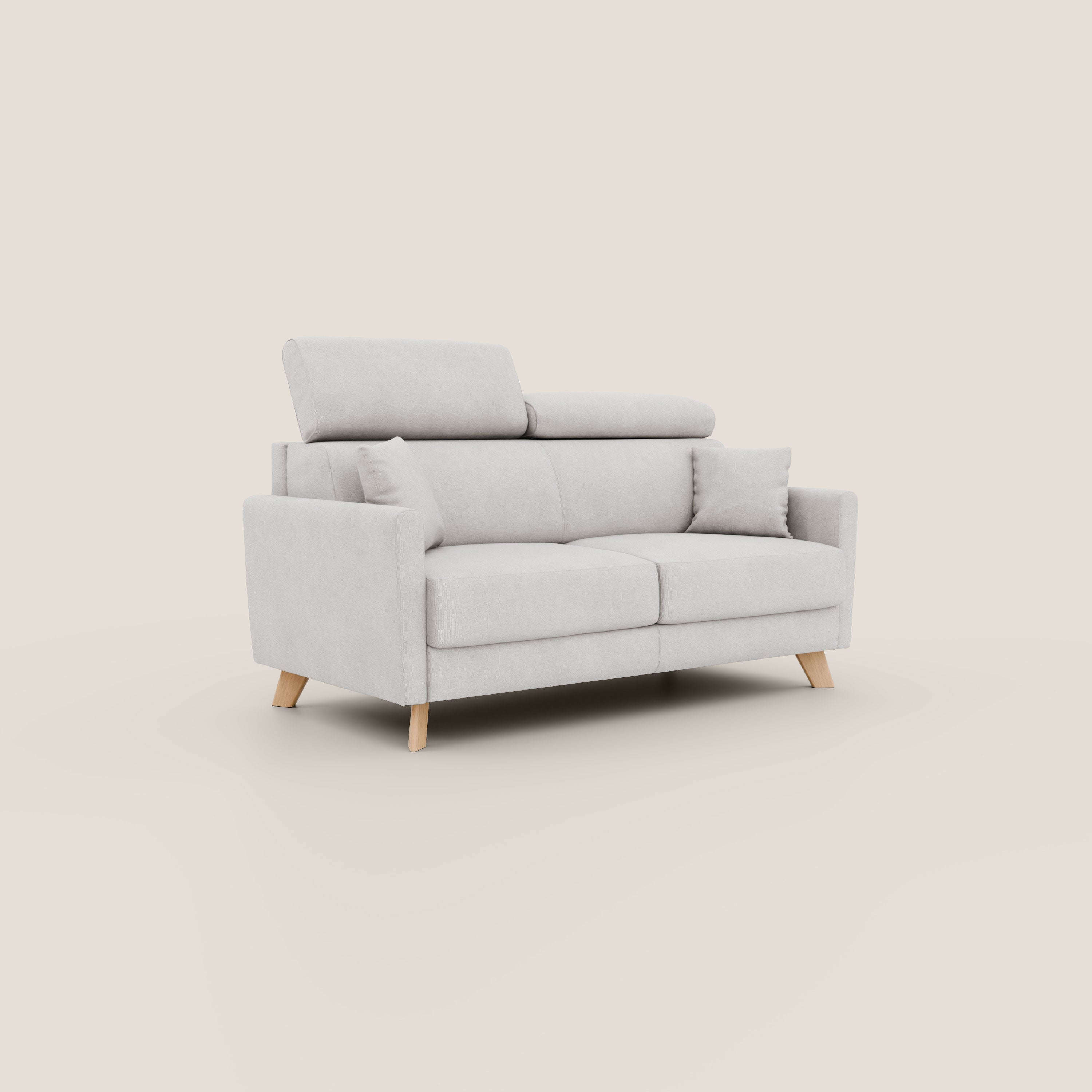 Francy divano letto matrimoniale con poggiatesta regolabili in tessuto impermeabile e smacchiabile T17 - divani.store