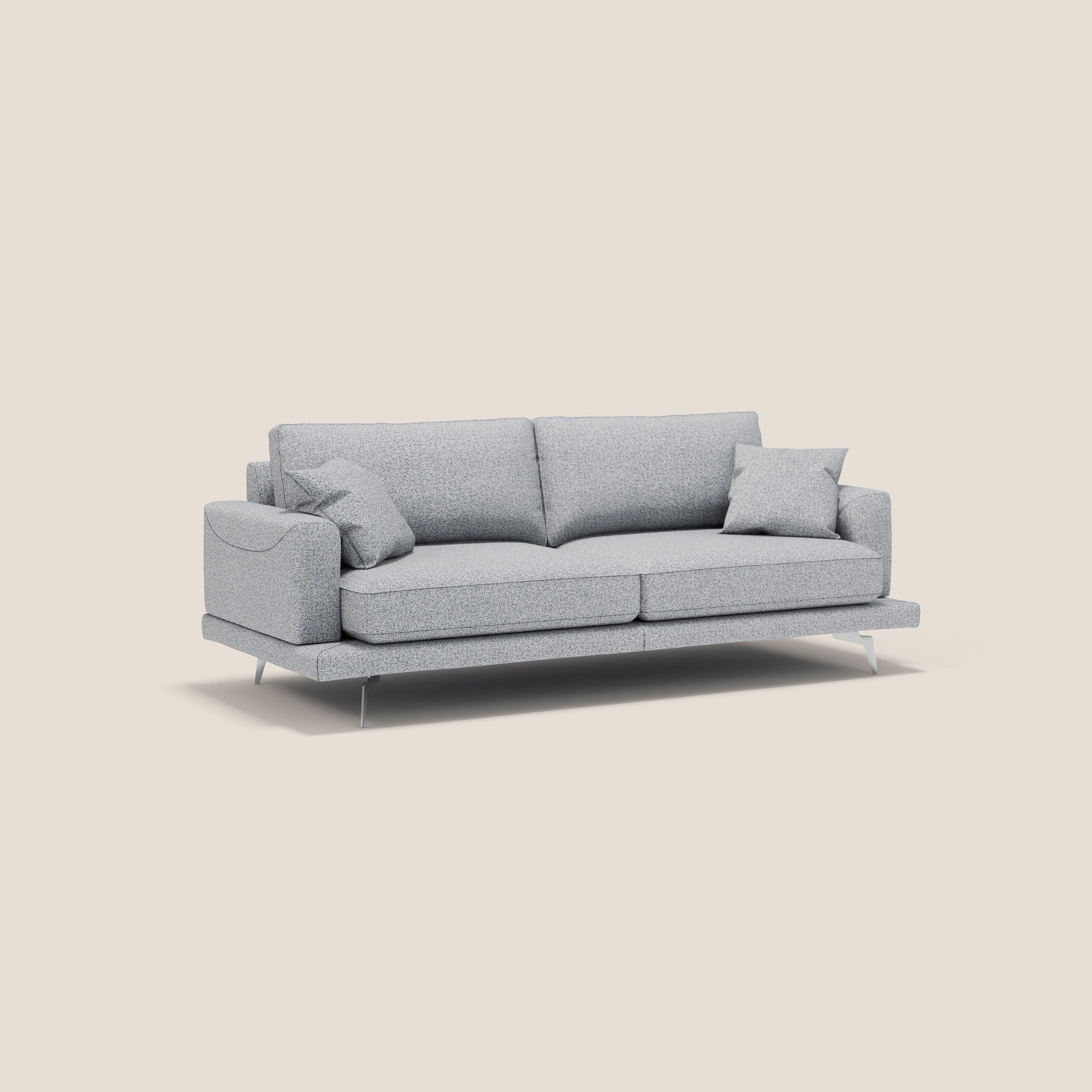 Dorian canapé moderne 218 cm en bouclette douce anti-tache T12 bleu pastel