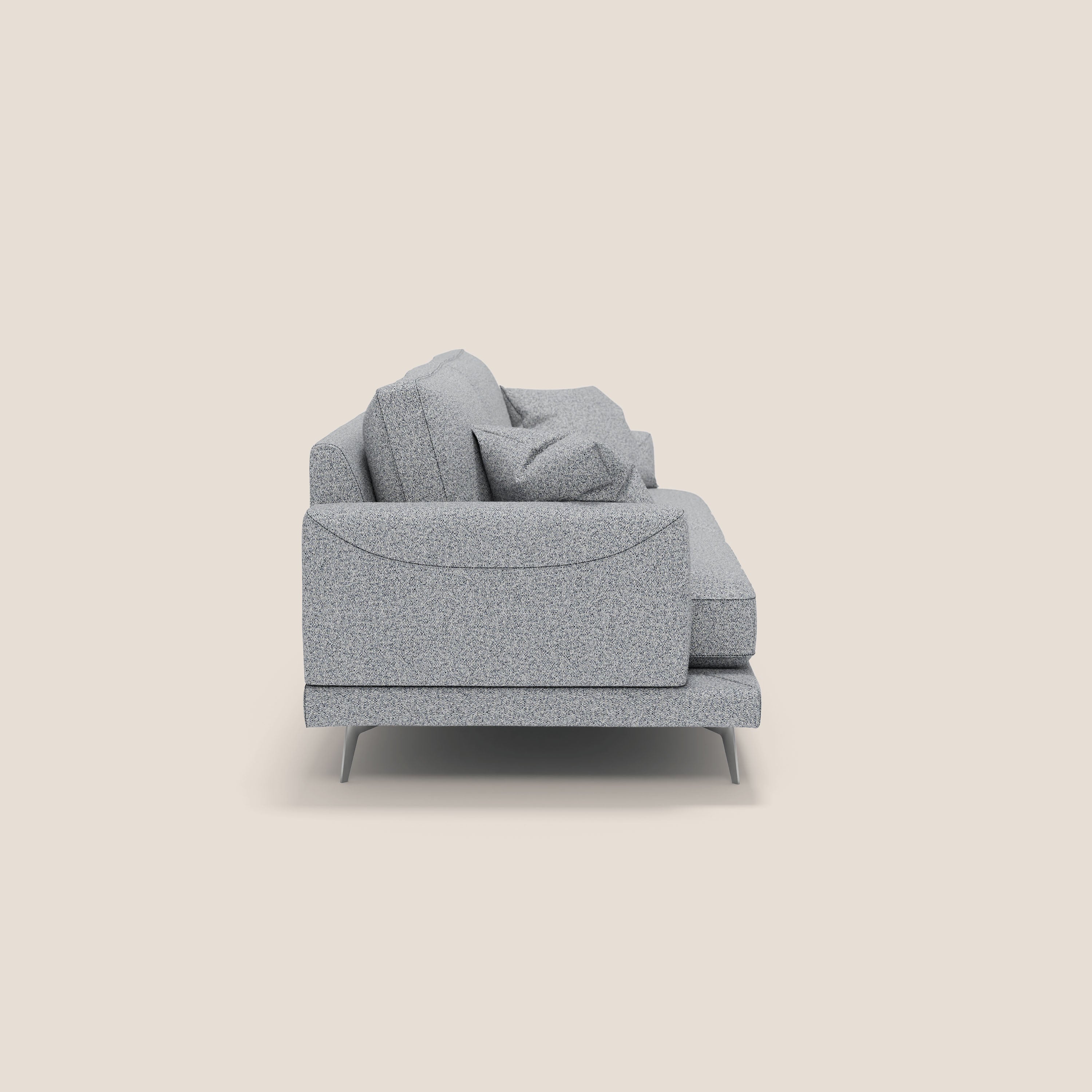 Dorian canapé moderne 218 cm en bouclette douce anti-tache T12 bleu pastel