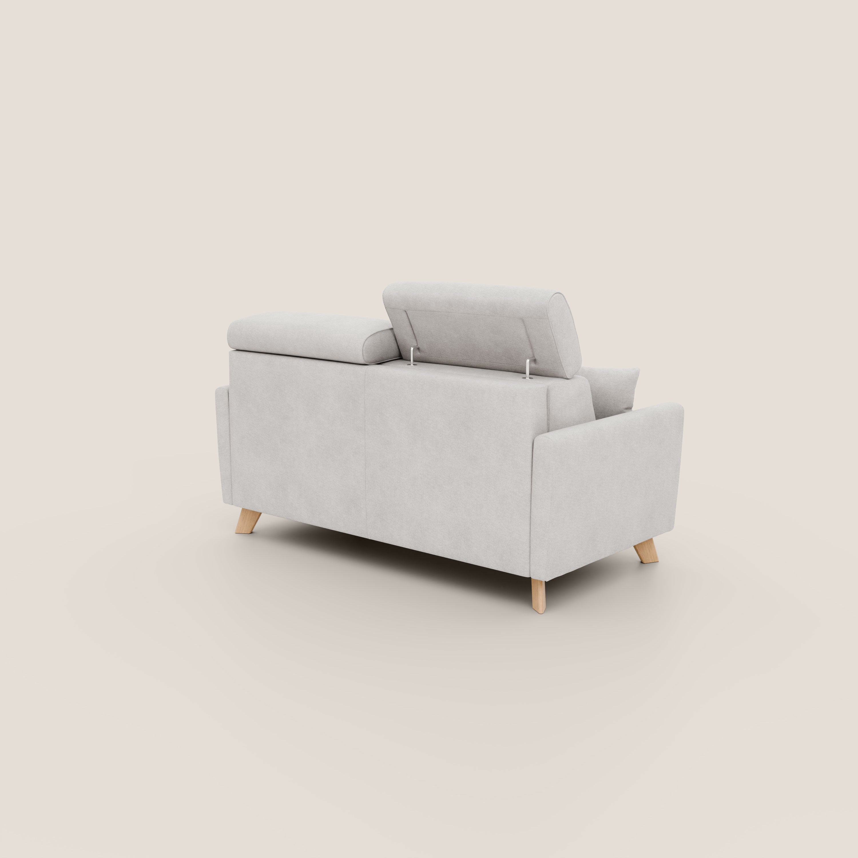 Francy divano letto matrimoniale con poggiatesta regolabili in tessuto impermeabile e smacchiabile T17 - divani.store