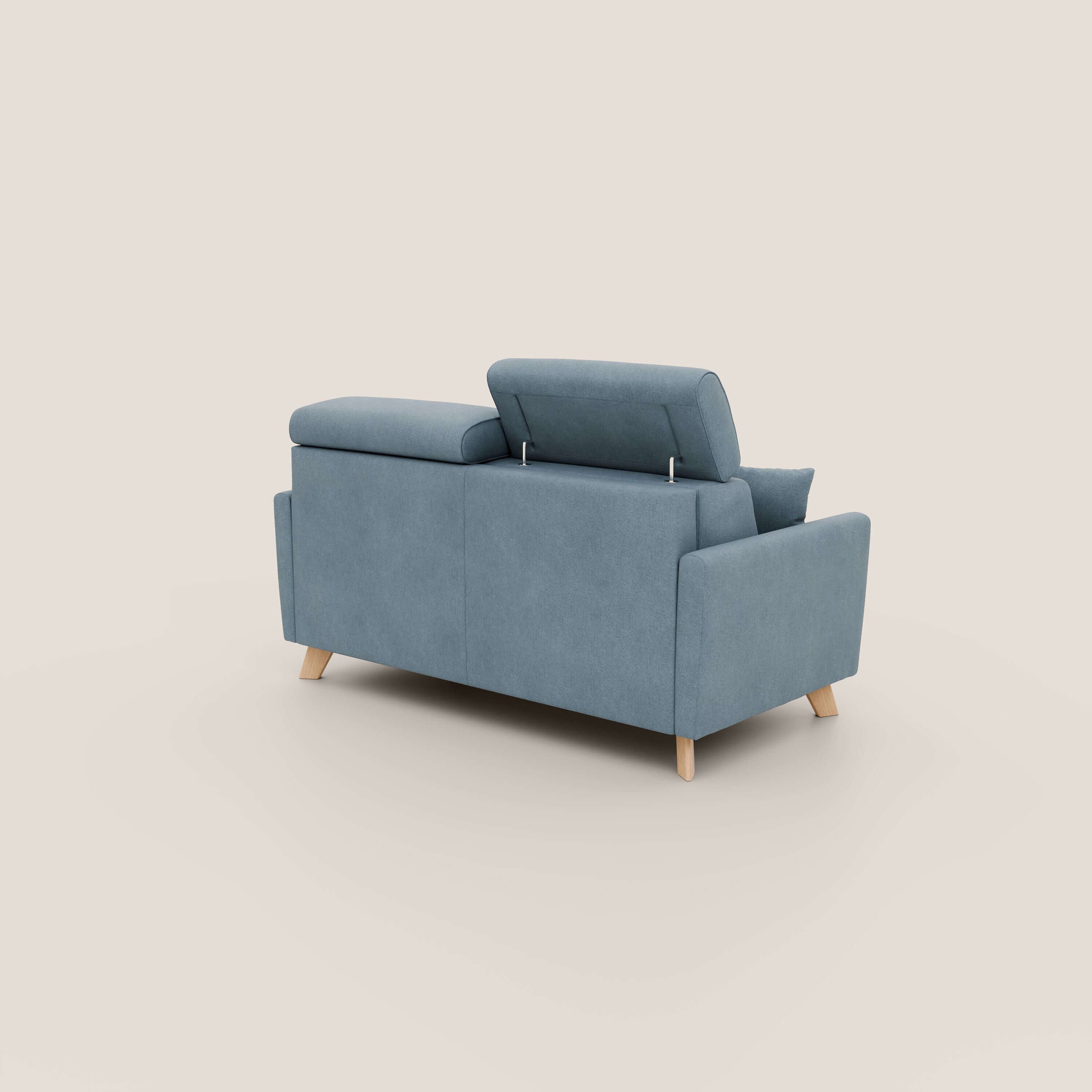 Francy divano letto matrimoniale con poggiatesta regolabili in tessuto impermeabile e smacchiabile T17 - divani.store