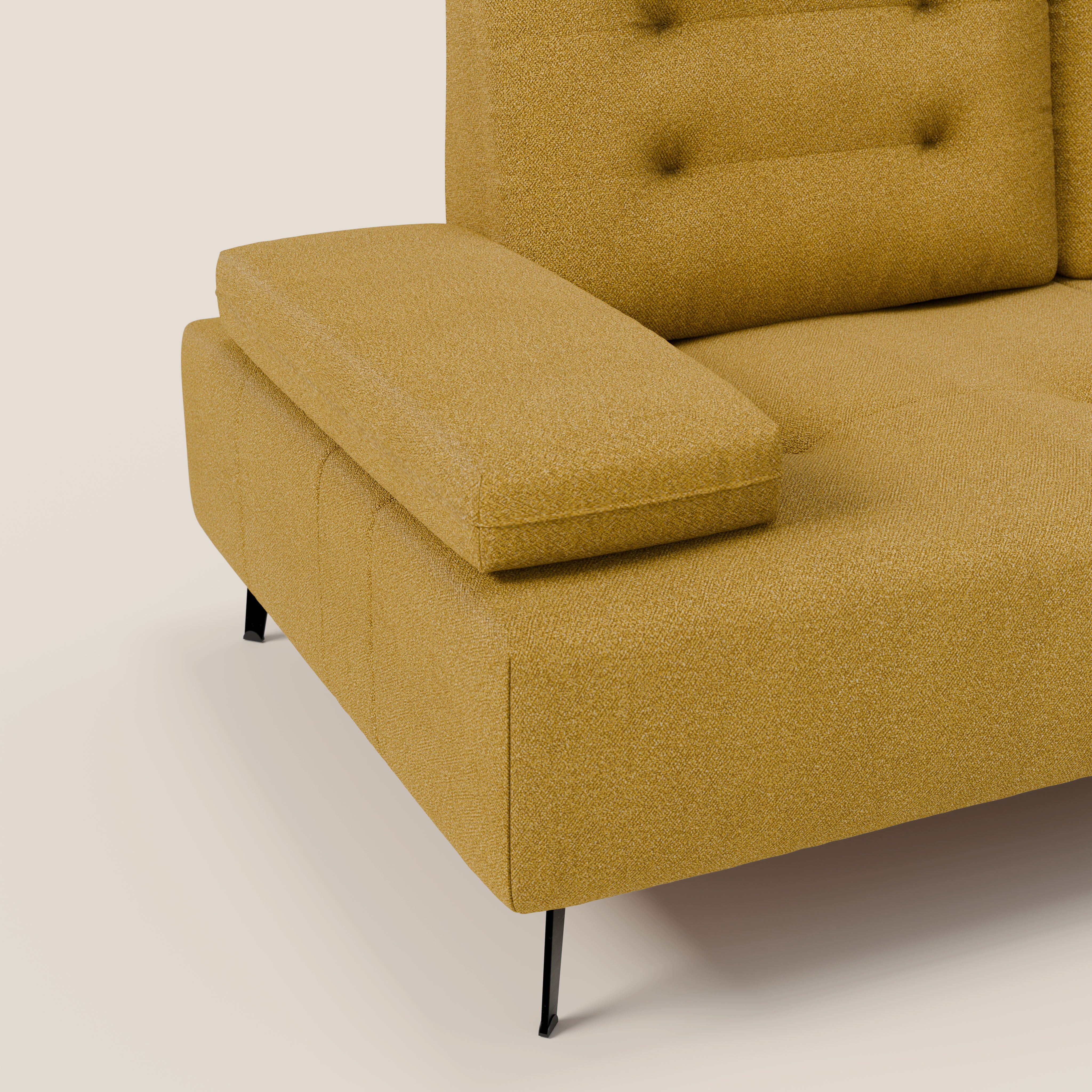 Lugano Divano 3 posti con schienali e braccioli traslanti in morbido bouclé impermeabile T07 - divani.store