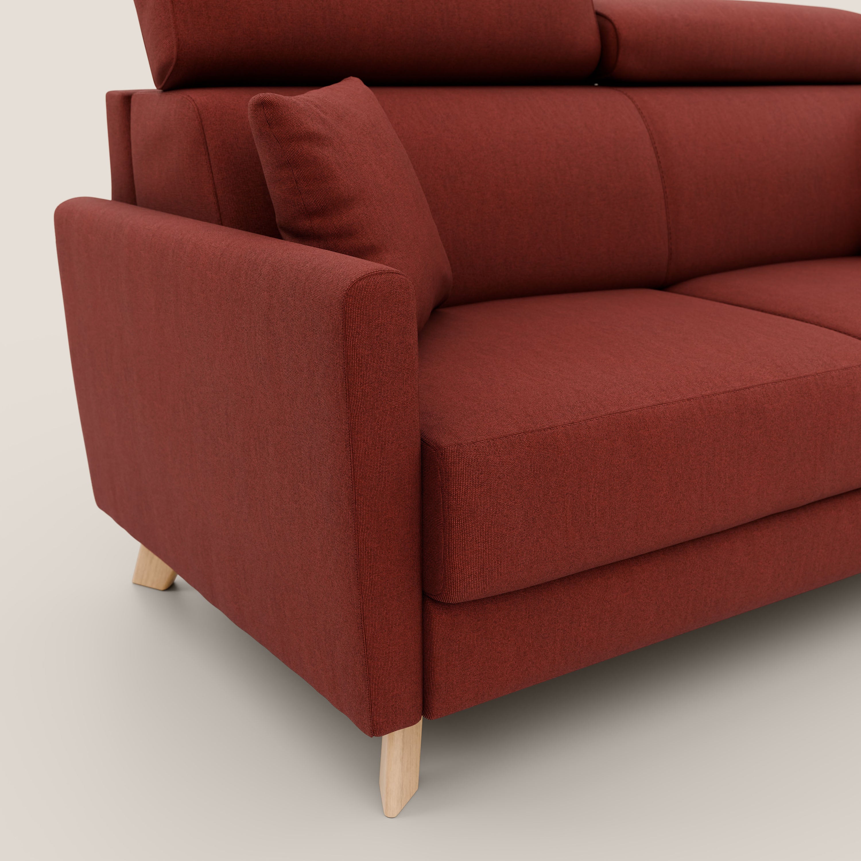 Francy divano letto matrimoniale con poggiatesta regolabili in tessuto impermeabile e smacchiabile T17 - divani.store