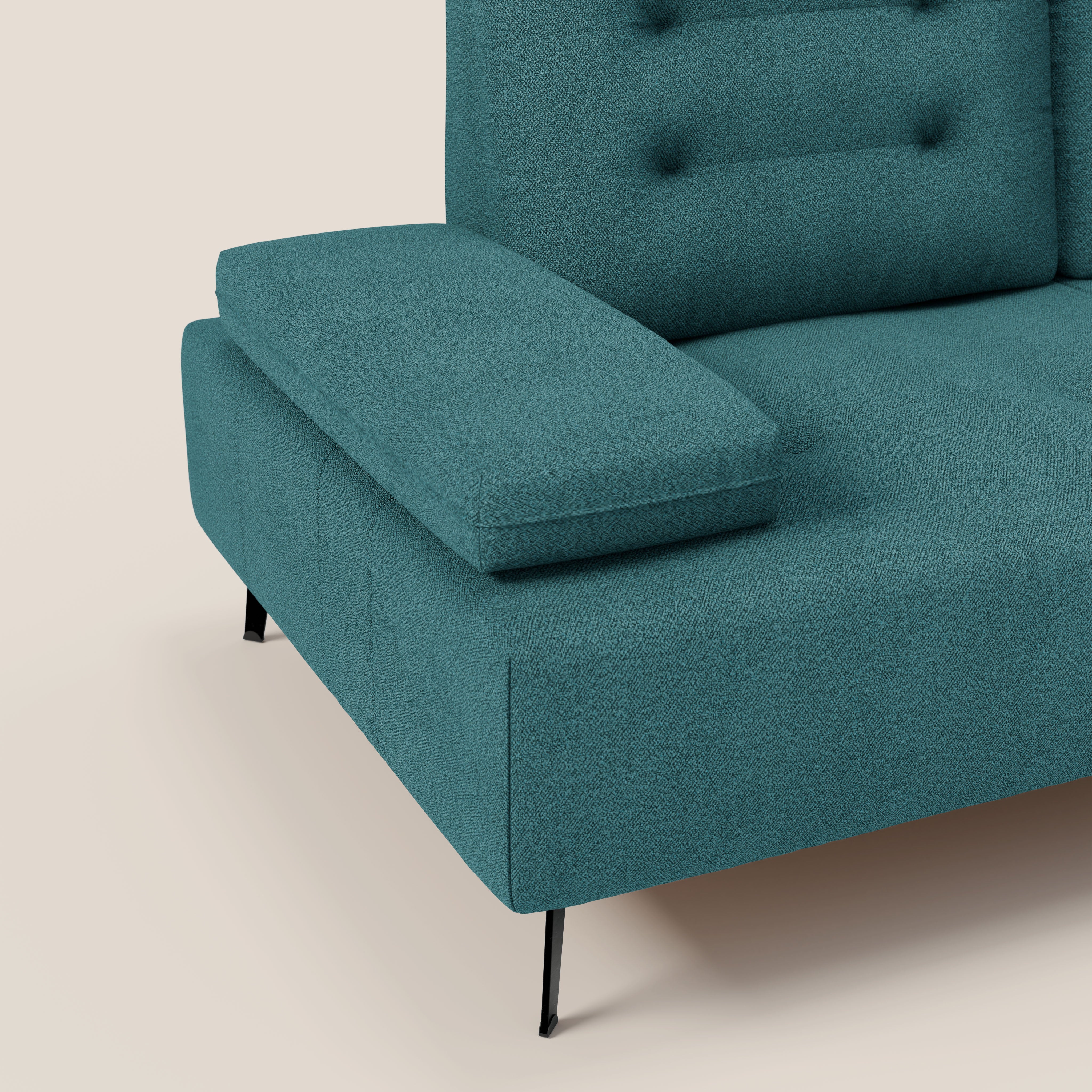 Lugano Divano 3 posti con schienali e braccioli traslanti in morbido bouclé impermeabile T07 - divani.store