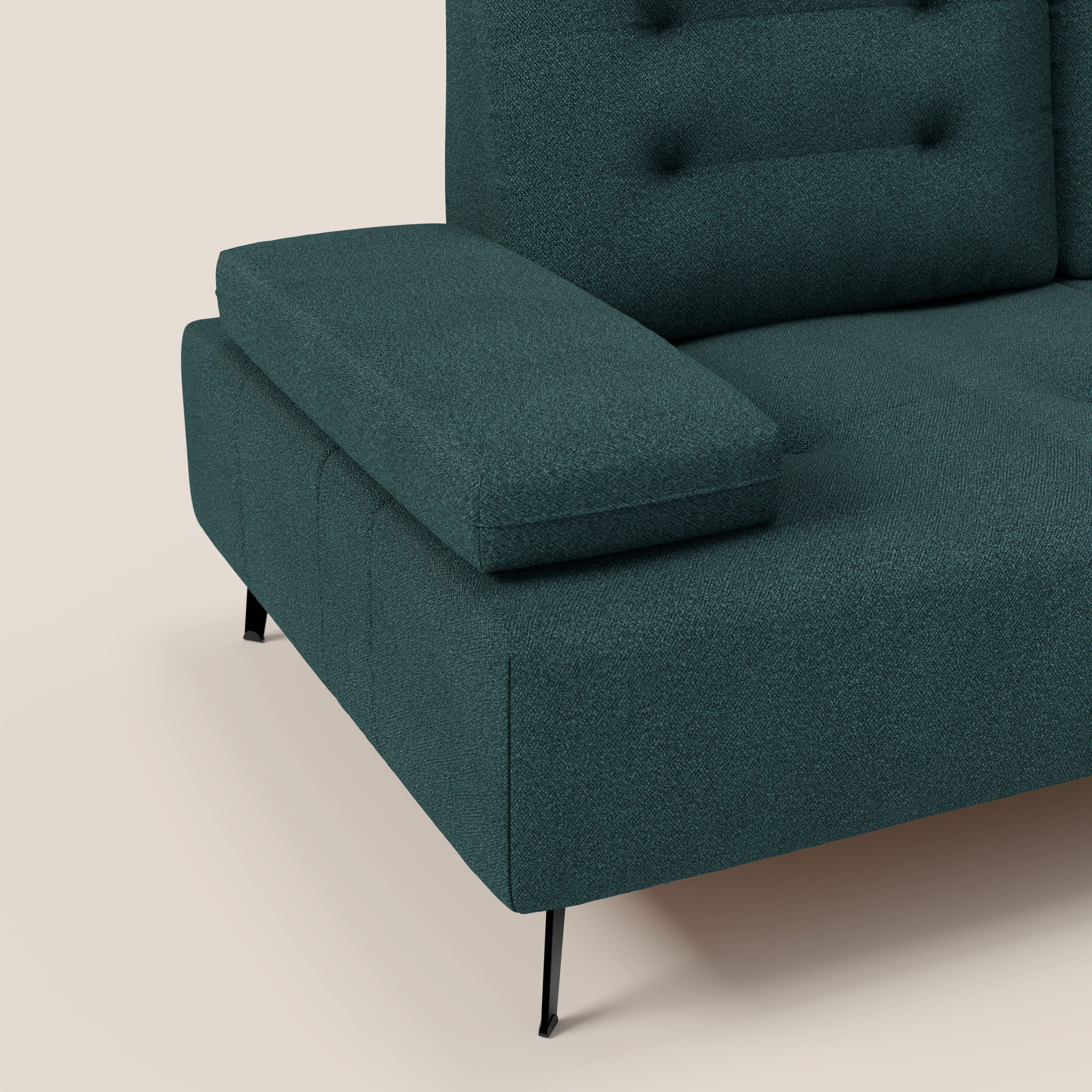 Lugano Divano 3 posti con schienali e braccioli traslanti in morbido bouclé impermeabile T07 - divani.store