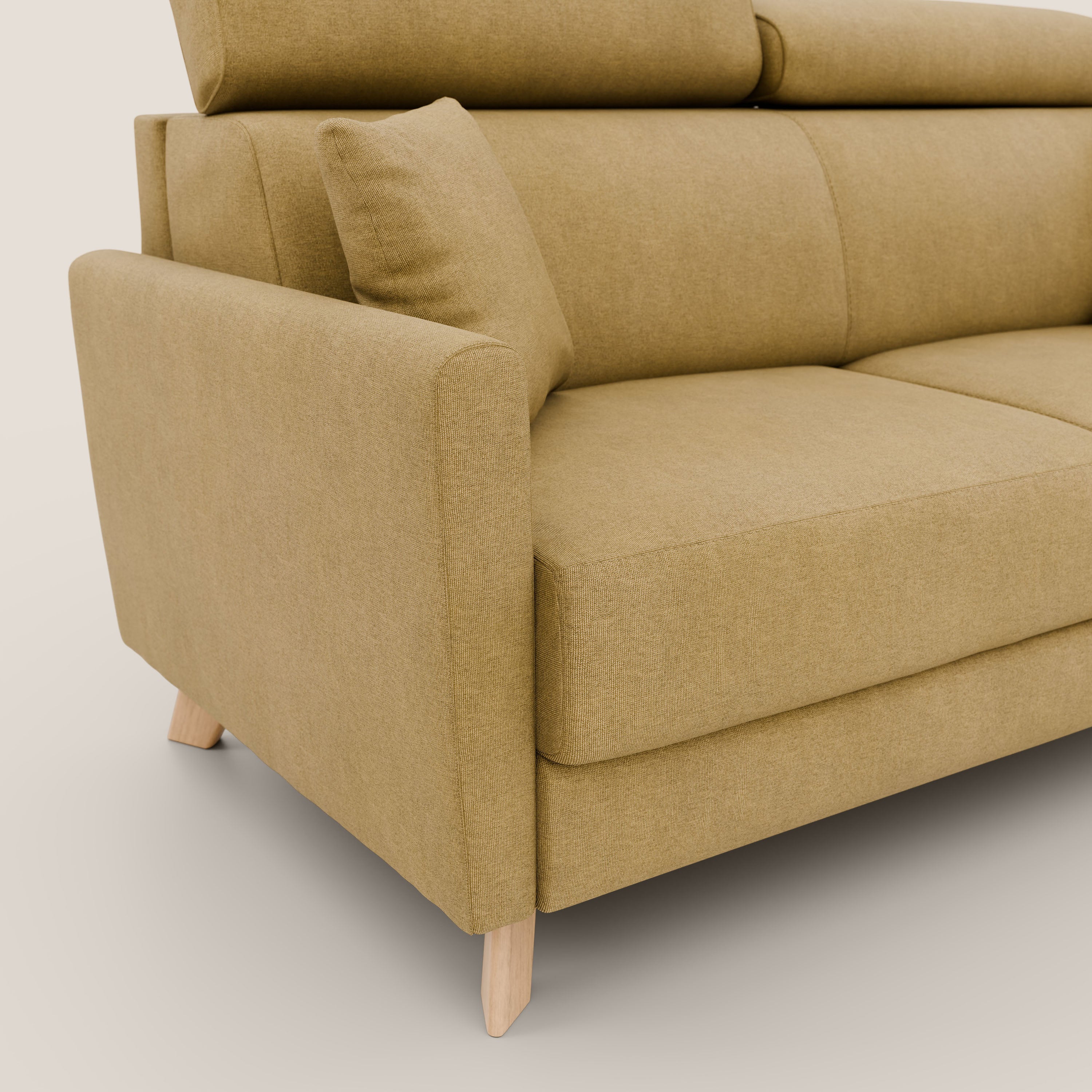 Francy divano letto matrimoniale con poggiatesta regolabili in tessuto impermeabile e smacchiabile T17 - divani.store