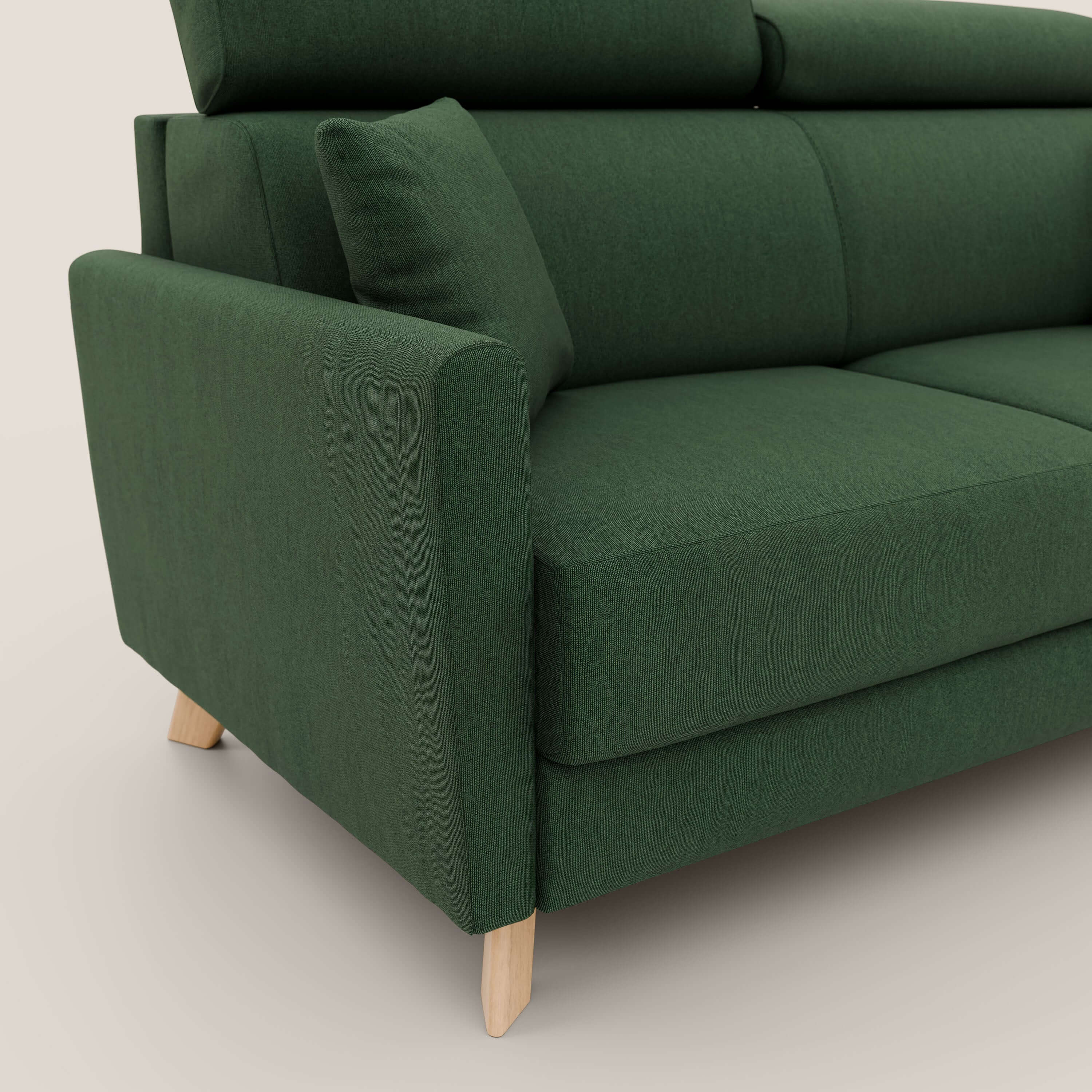 Francy divano letto matrimoniale con poggiatesta regolabili in tessuto impermeabile e smacchiabile T17 - divani.store