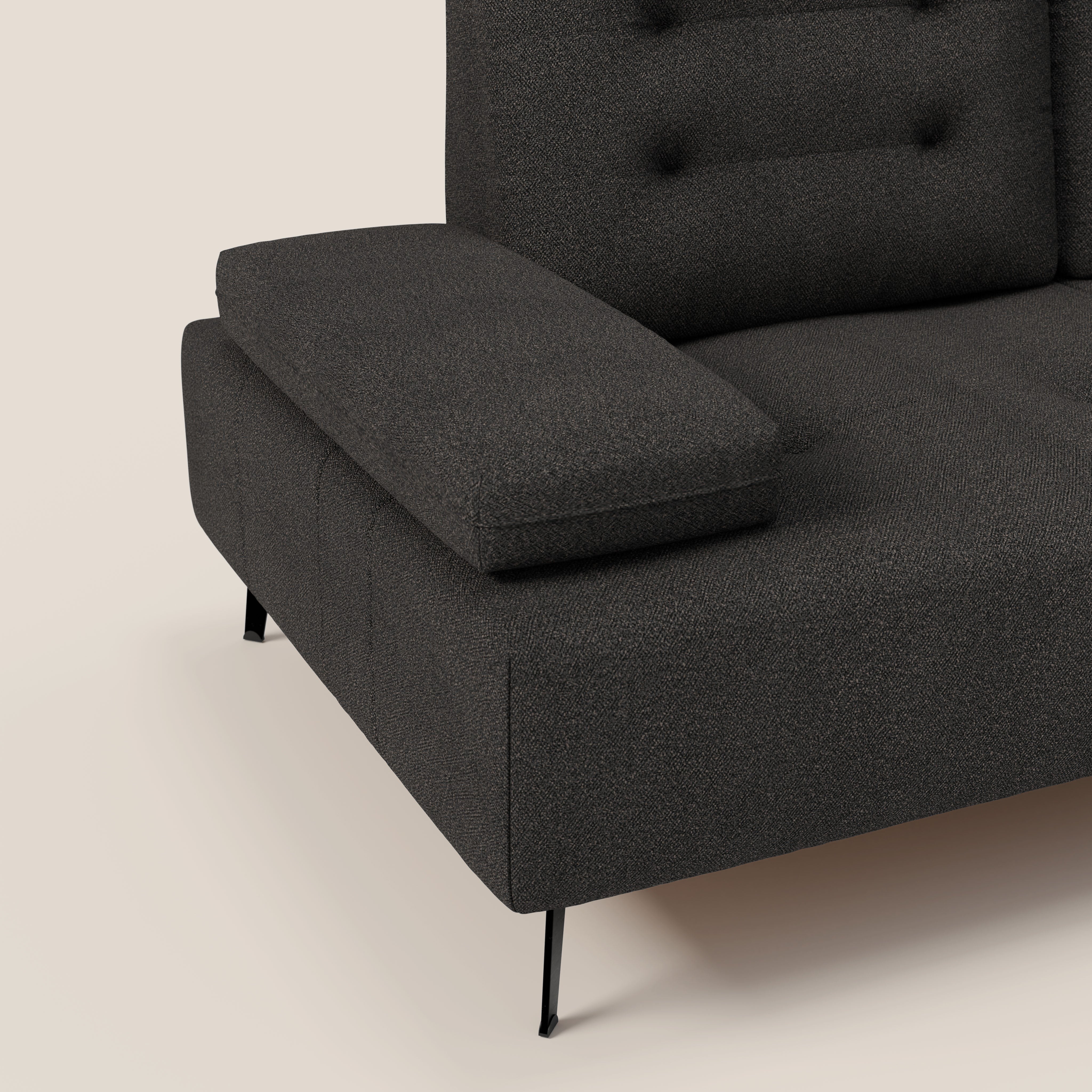 Lugano Divano 3 posti con schienali e braccioli traslanti in morbido bouclé impermeabile T07 - divani.store