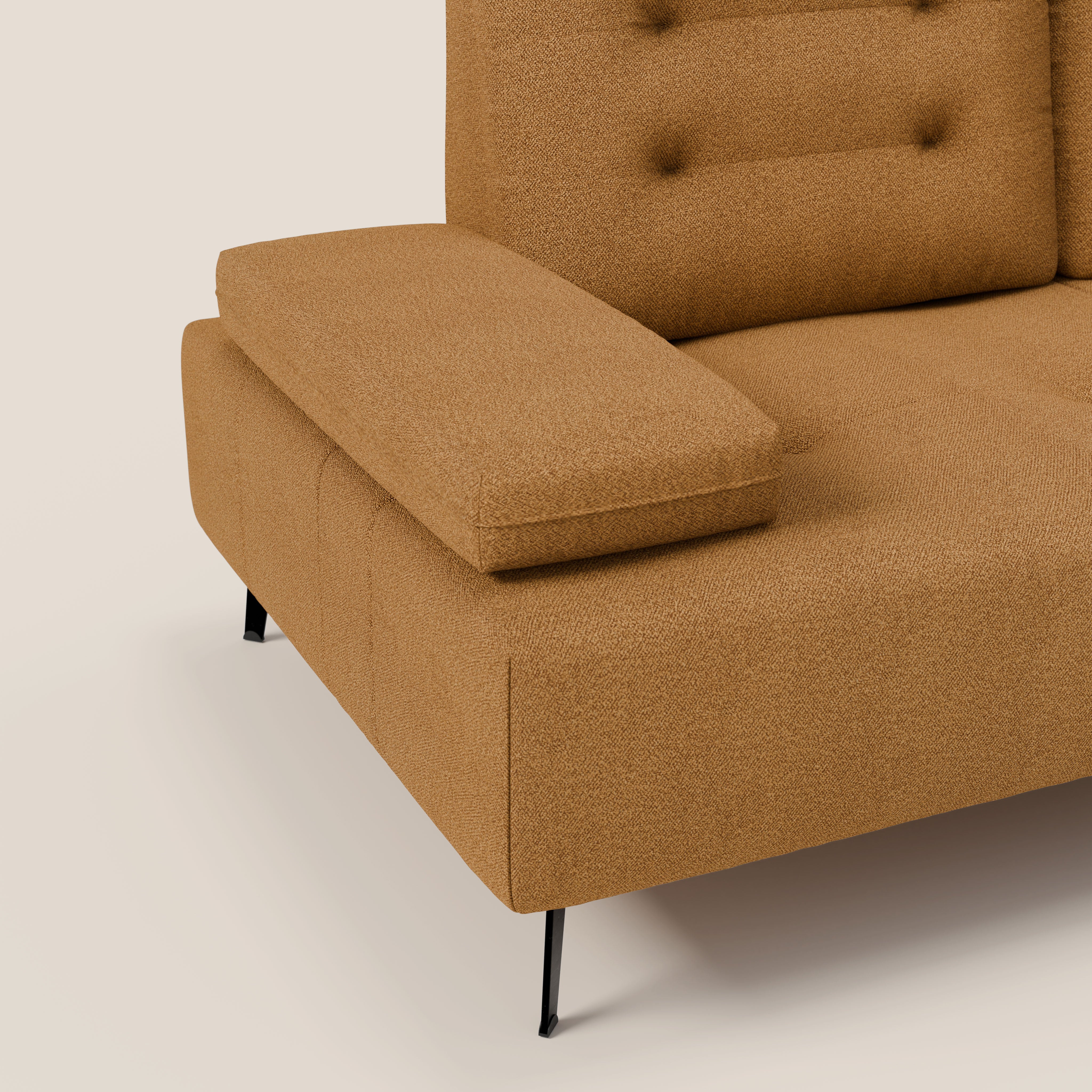 Lugano Divano 3 posti con schienali e braccioli traslanti in morbido bouclé impermeabile T07 - divani.store