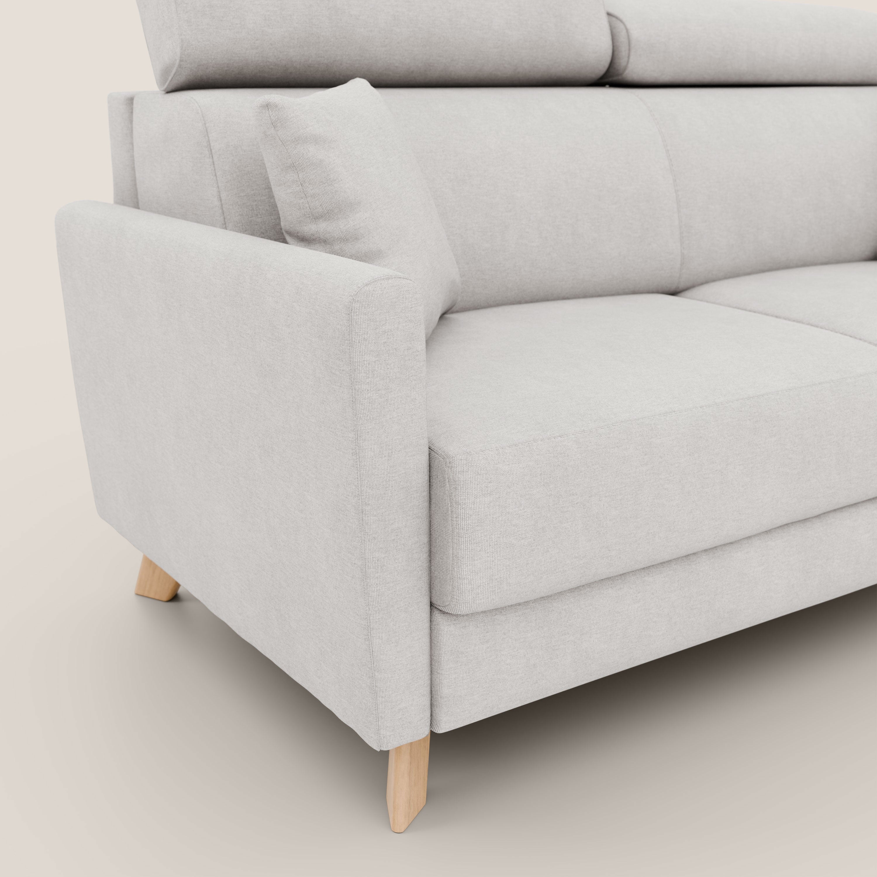 Francy divano letto matrimoniale con poggiatesta regolabili in tessuto impermeabile e smacchiabile T17 - divani.store