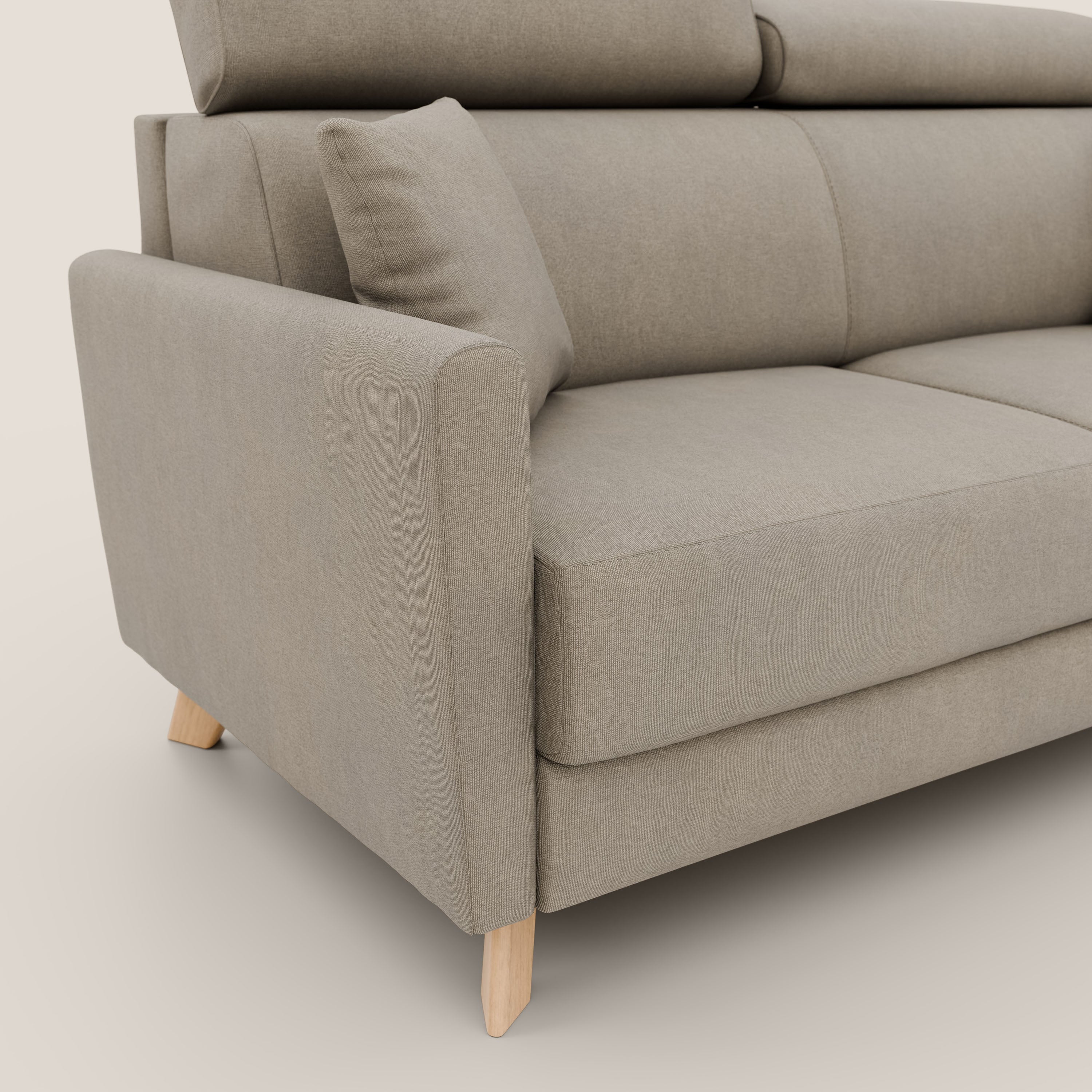 Francy divano letto matrimoniale con poggiatesta regolabili in tessuto impermeabile e smacchiabile T17 - divani.store