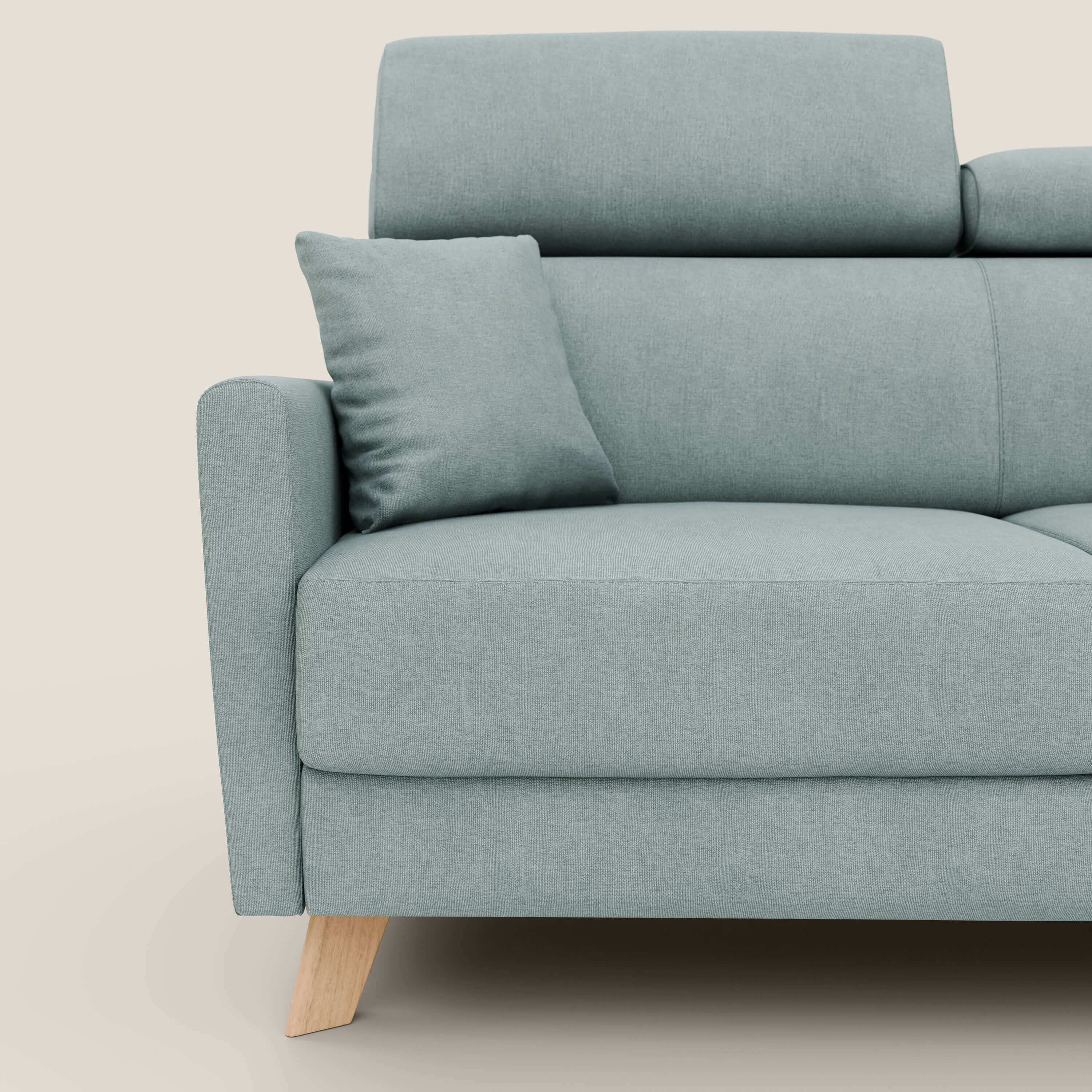 Francy divano letto matrimoniale con poggiatesta regolabili in tessuto impermeabile e smacchiabile T17 - divani.store