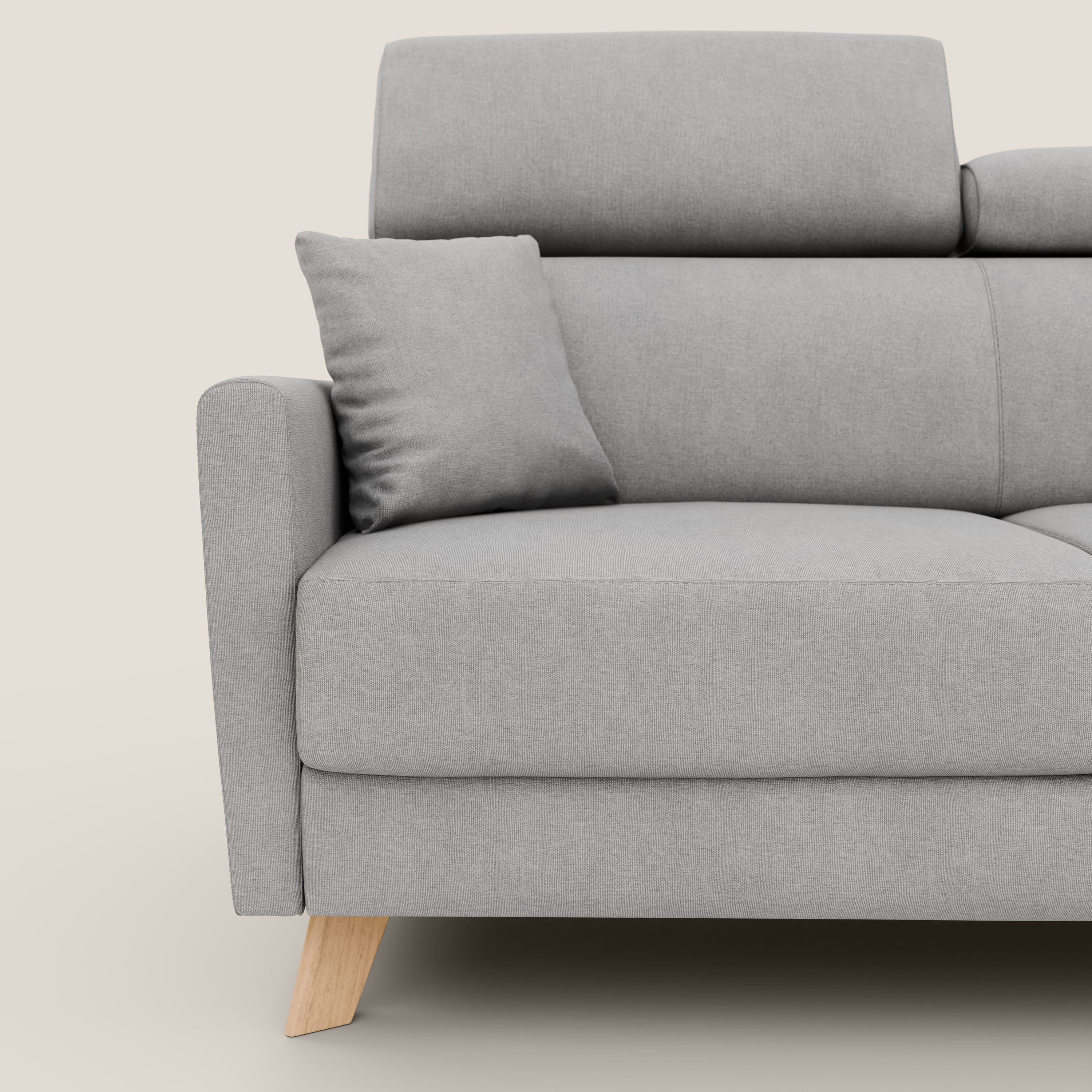 Francy divano letto matrimoniale con poggiatesta regolabili in tessuto impermeabile e smacchiabile T17 - divani.store