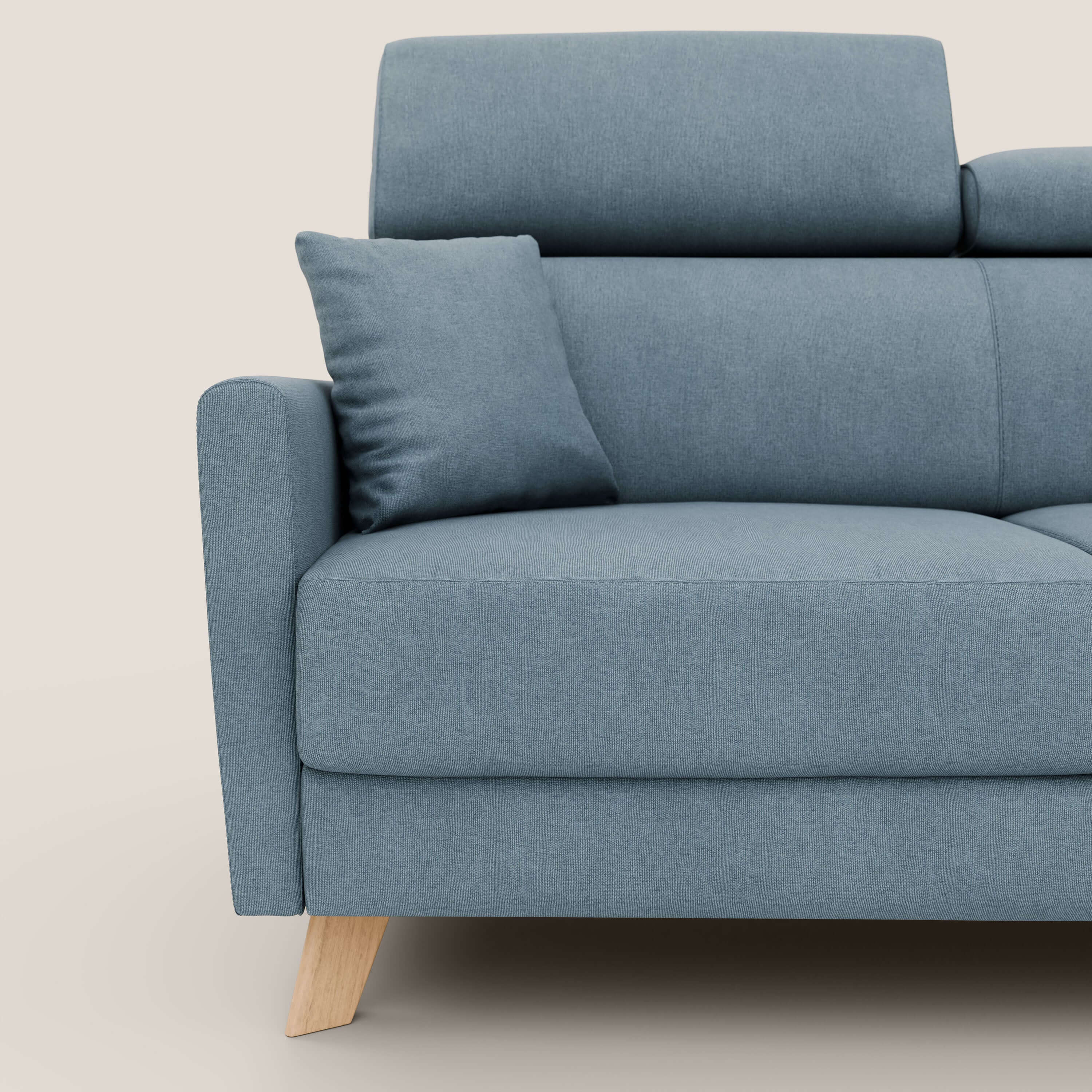 Francy divano letto matrimoniale con poggiatesta regolabili in tessuto impermeabile e smacchiabile T17 - divani.store