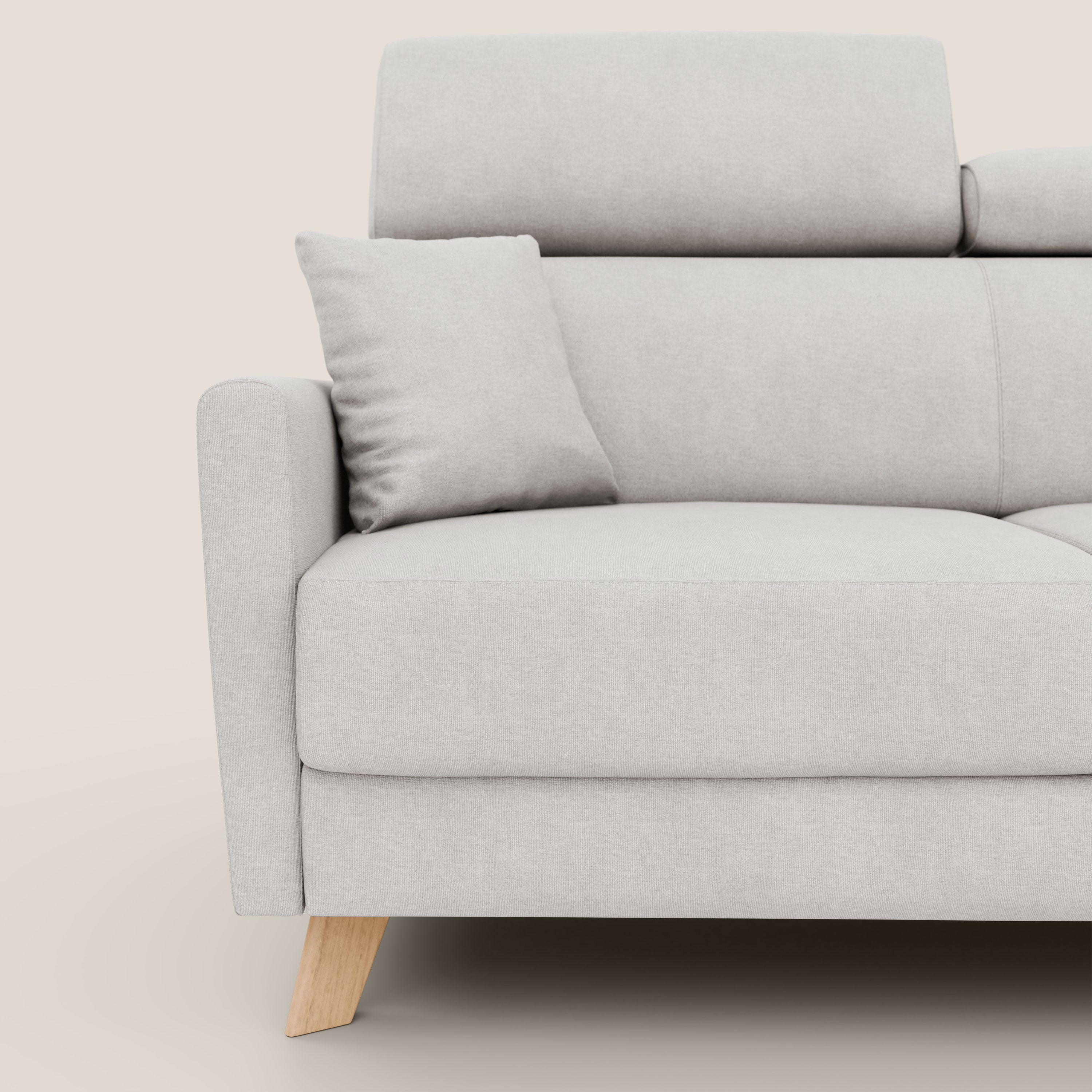 Francy divano letto matrimoniale con poggiatesta regolabili in tessuto impermeabile e smacchiabile T17 - divani.store