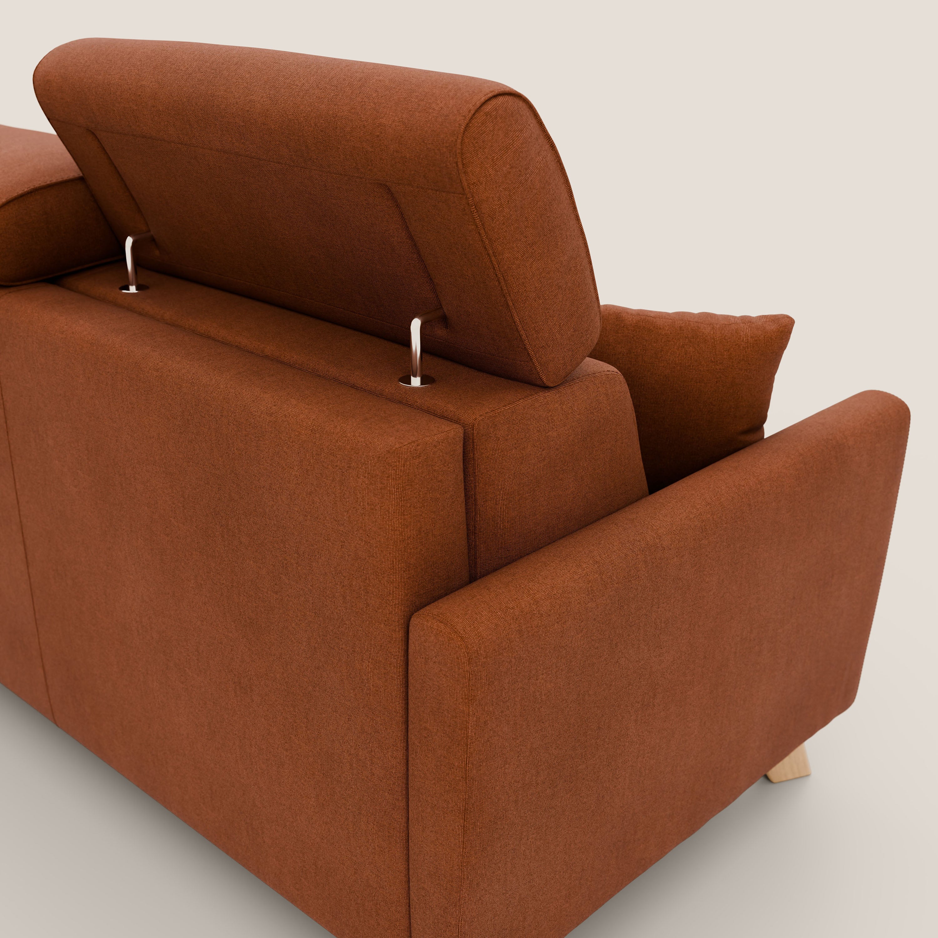 Francy divano letto matrimoniale con poggiatesta regolabili in tessuto impermeabile e smacchiabile T17 - divani.store