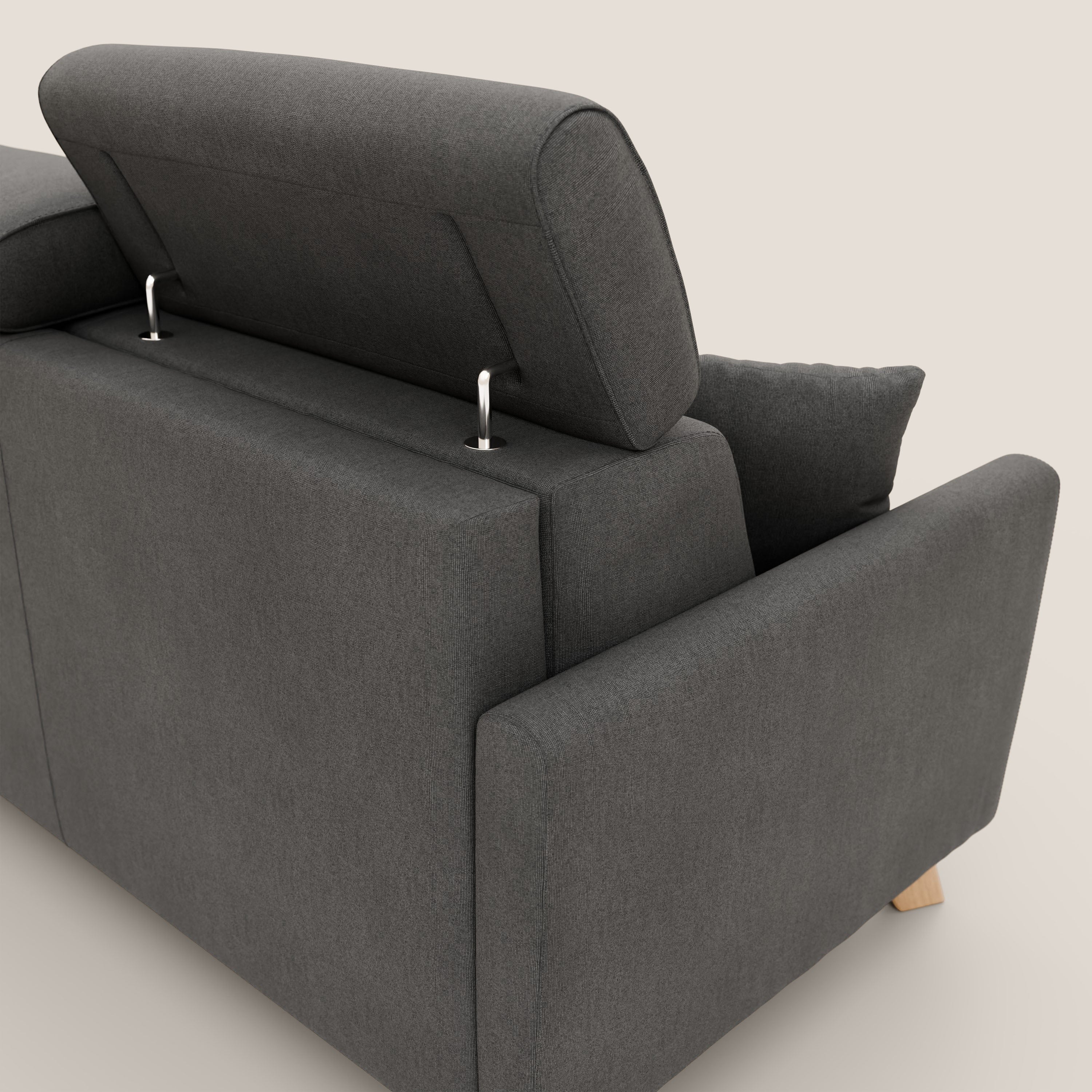 Francy divano letto matrimoniale con poggiatesta regolabili in tessuto impermeabile e smacchiabile T17 - divani.store