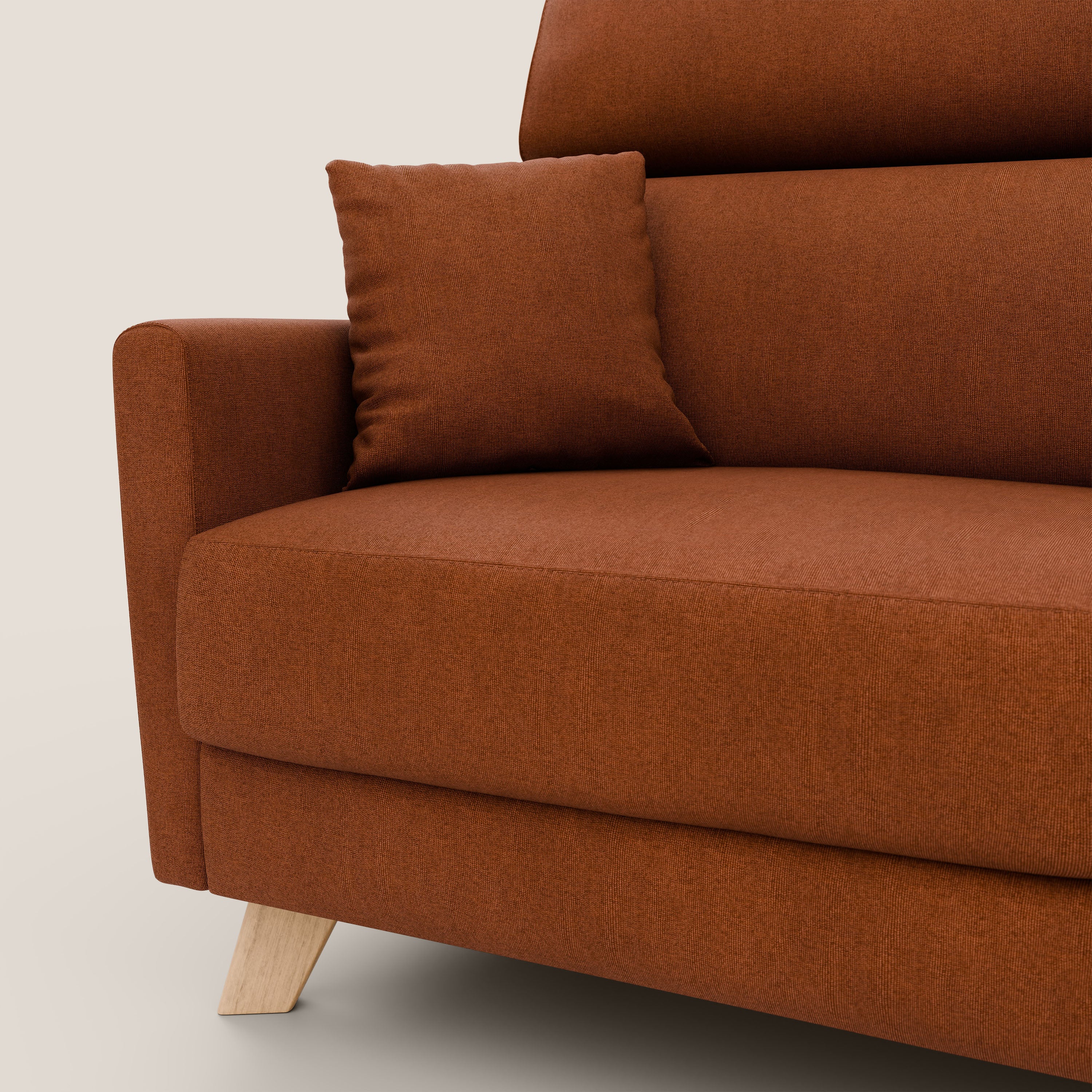 Francy divano letto matrimoniale con poggiatesta regolabili in tessuto impermeabile e smacchiabile T17 - divani.store