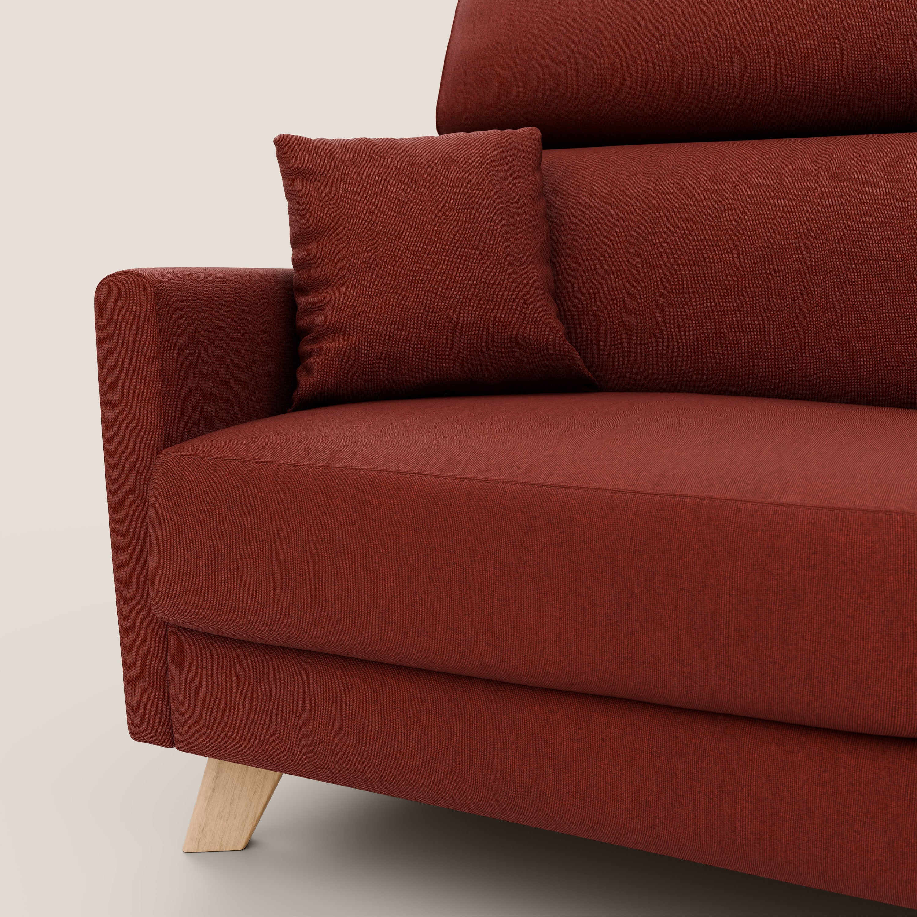 Francy divano letto matrimoniale con poggiatesta regolabili in tessuto impermeabile e smacchiabile T17 - divani.store