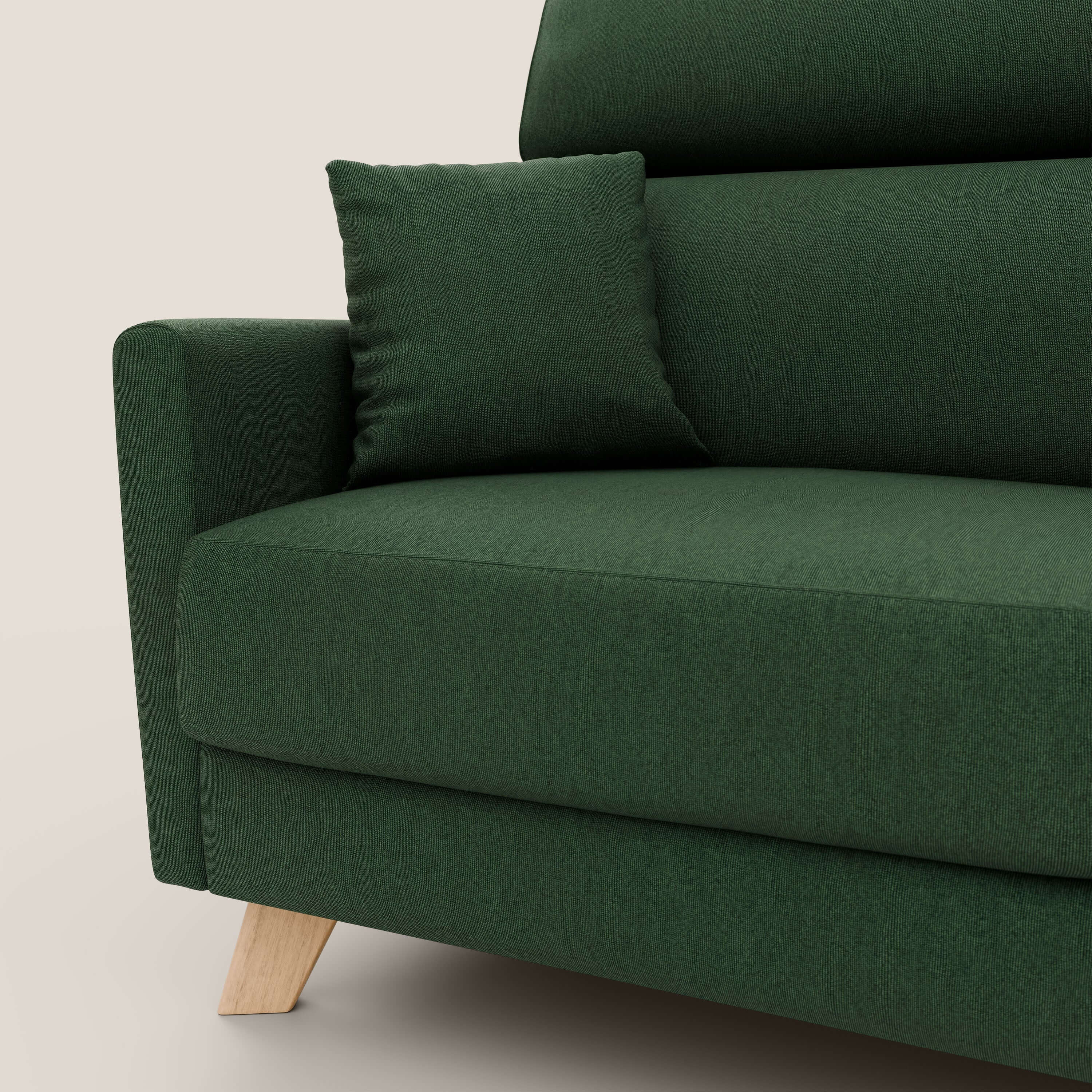 Francy divano letto matrimoniale con poggiatesta regolabili in tessuto impermeabile e smacchiabile T17 - divani.store