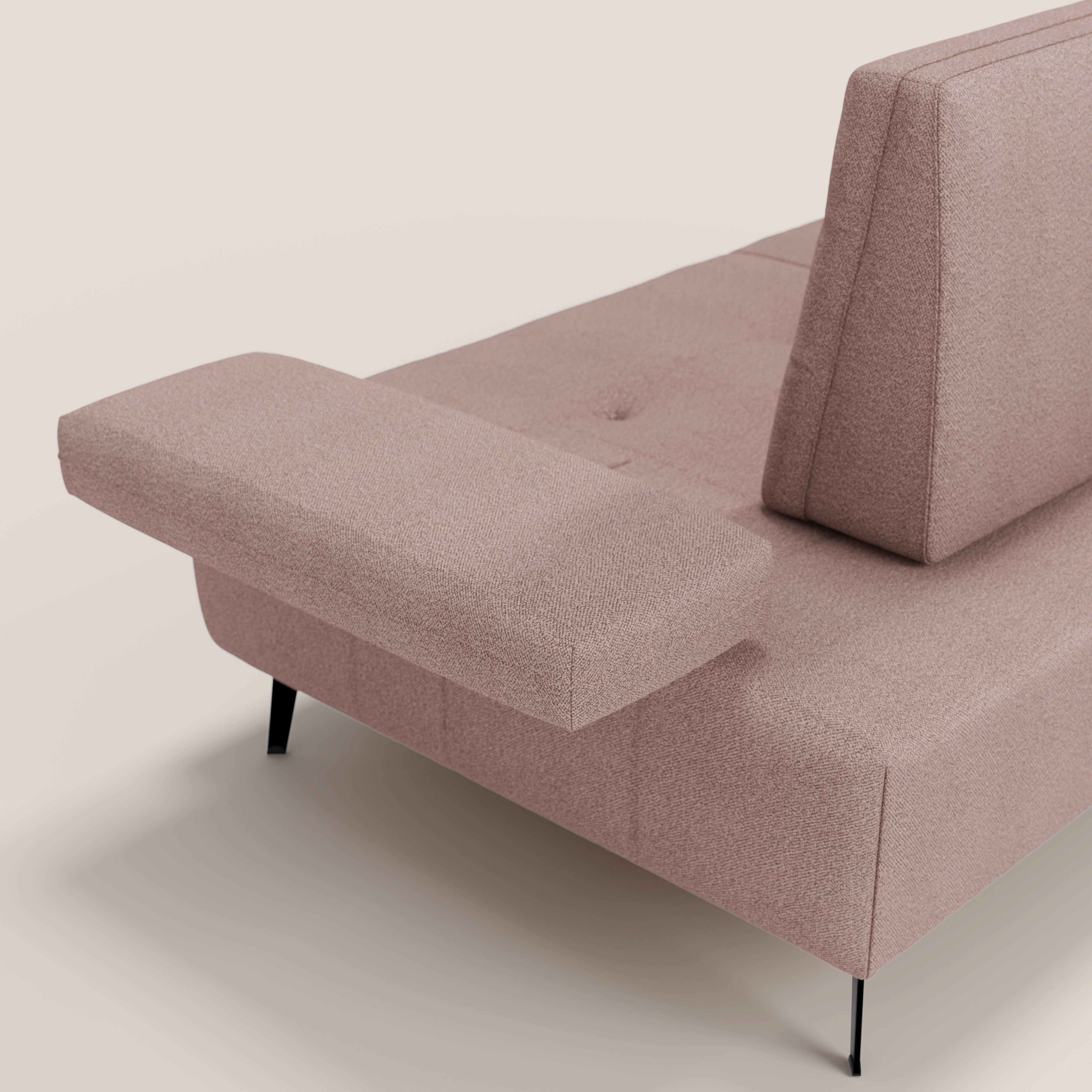 Lugano Divano 3 posti con schienali e braccioli traslanti in morbido bouclé impermeabile T07 - divani.store