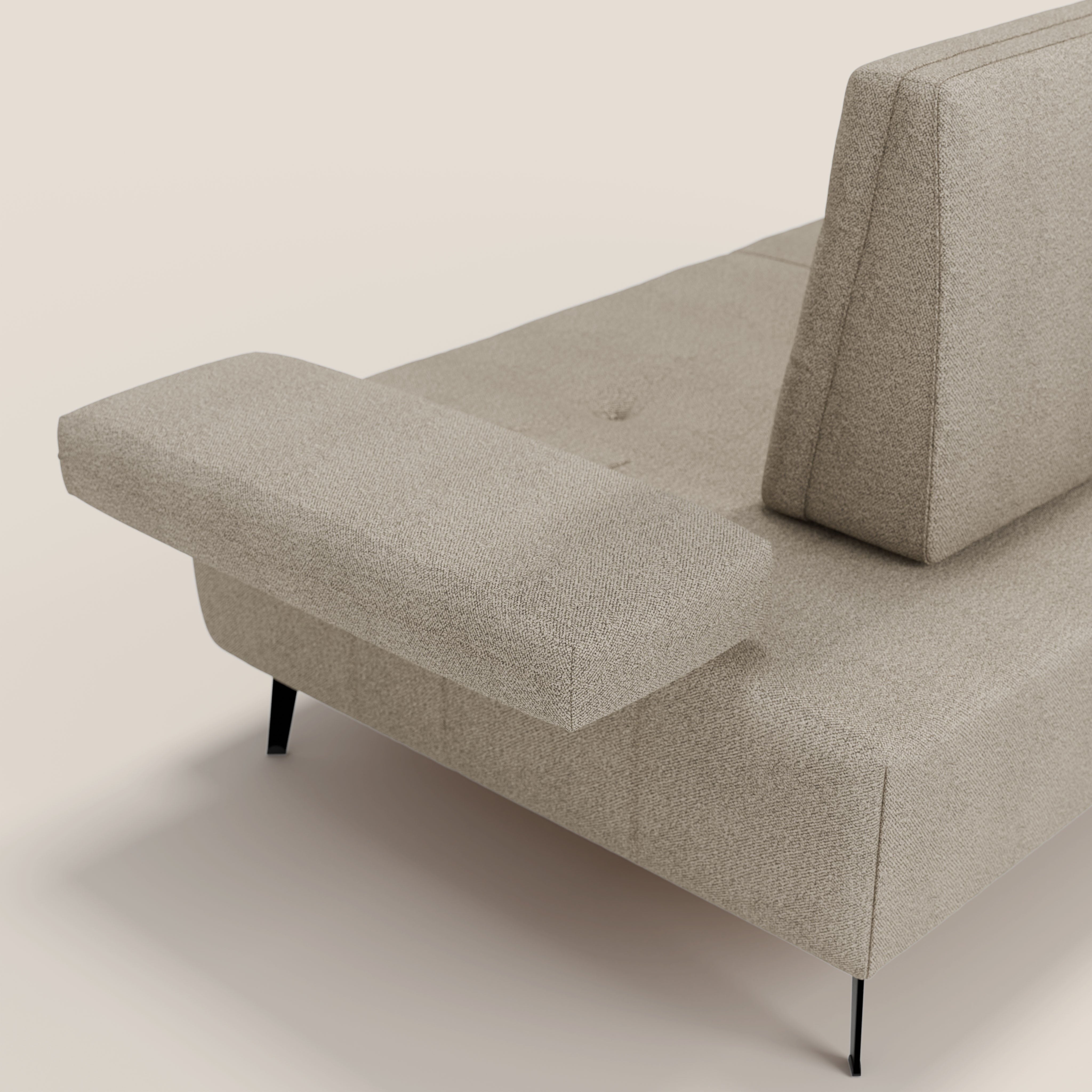 Lugano Divano 3 posti con schienali e braccioli traslanti in morbido bouclé impermeabile T07 - divani.store