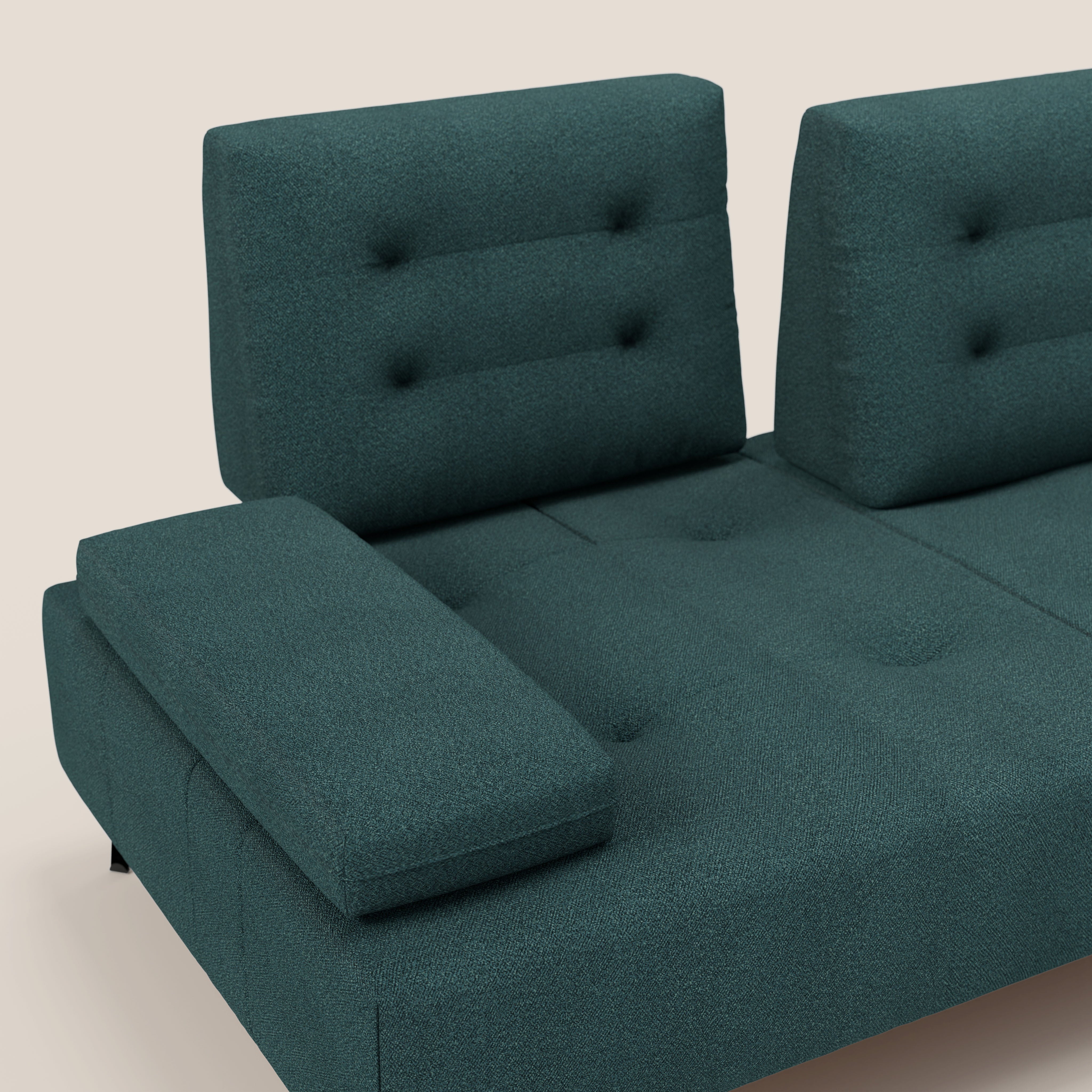 Lugano Divano 3 posti con schienali e braccioli traslanti in morbido bouclé impermeabile T07 - divani.store