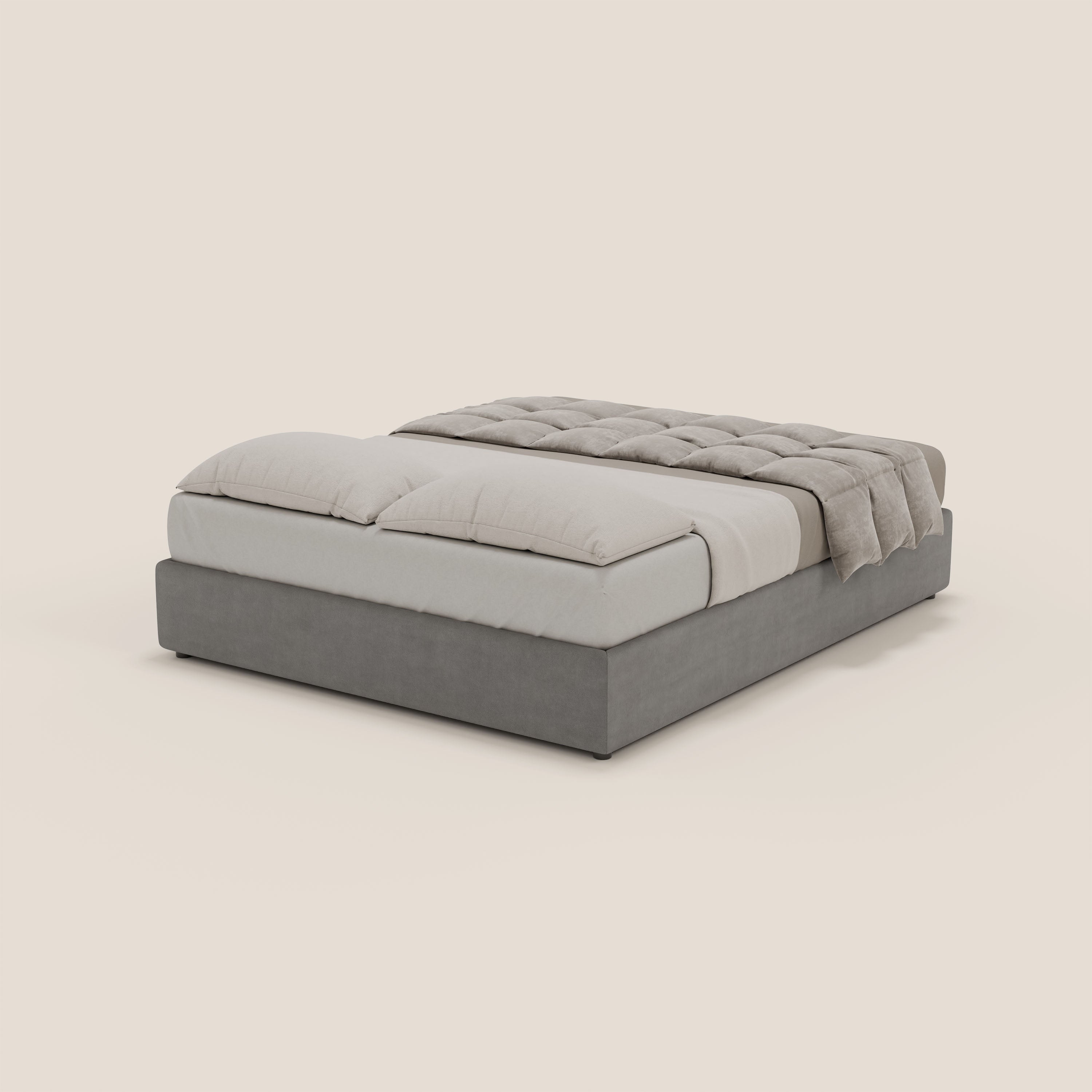 Ina sommier con ampio contenitore in microfibra smacchiabile ed impermeabile T11 - divani.store