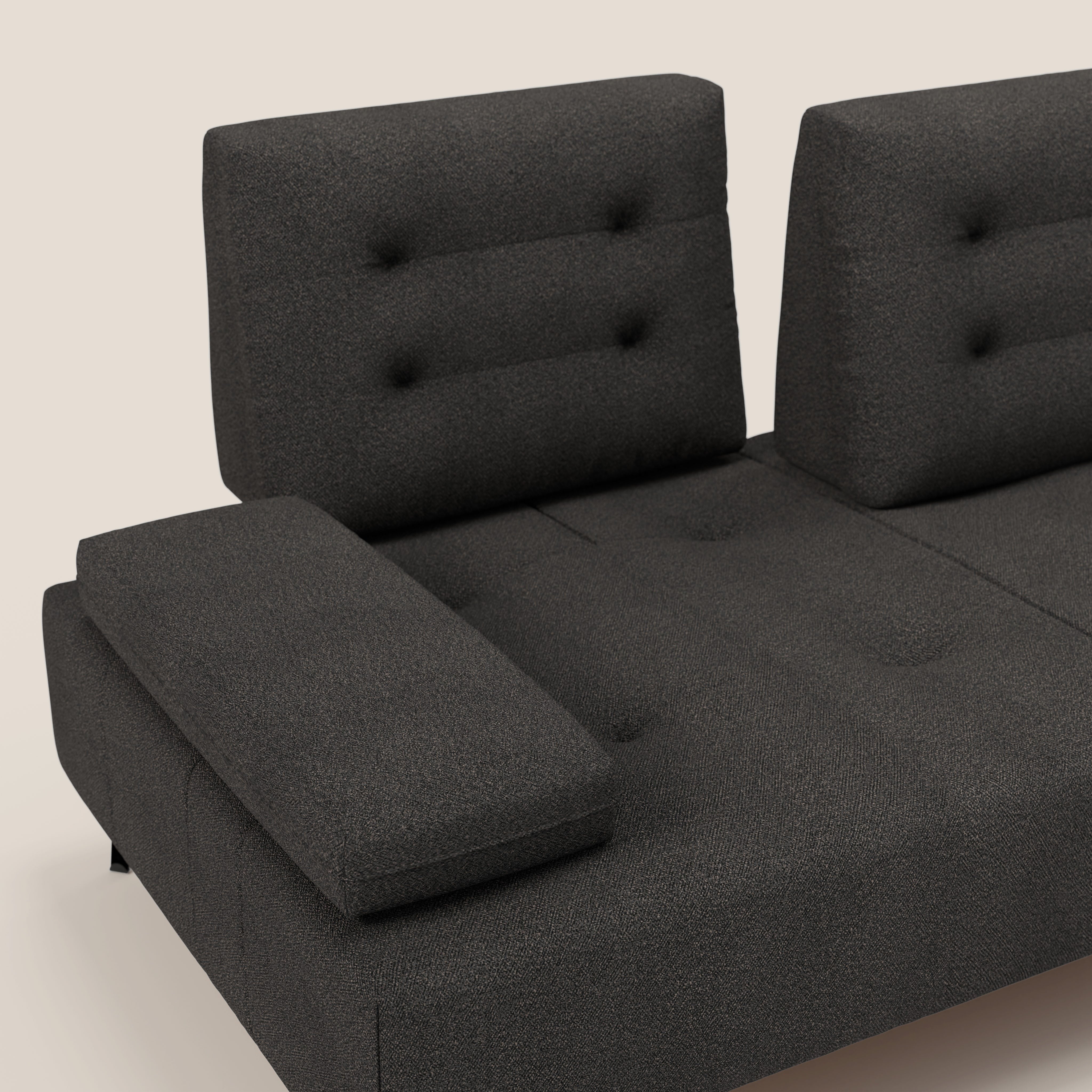 Lugano Divano 3 posti con schienali e braccioli traslanti in morbido bouclé impermeabile T07 - divani.store