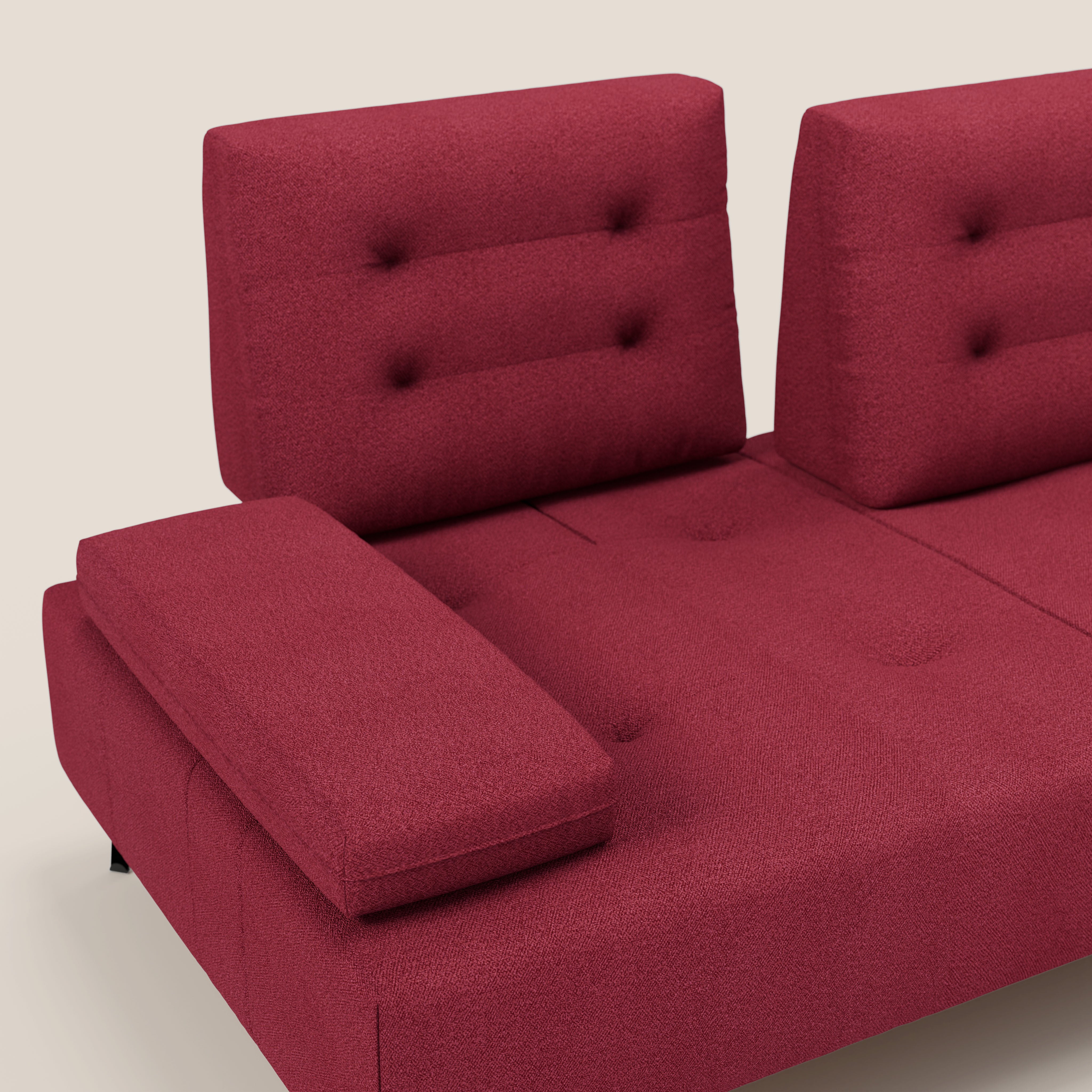 Lugano Divano 3 posti con schienali e braccioli traslanti in morbido bouclé impermeabile T07 - divani.store