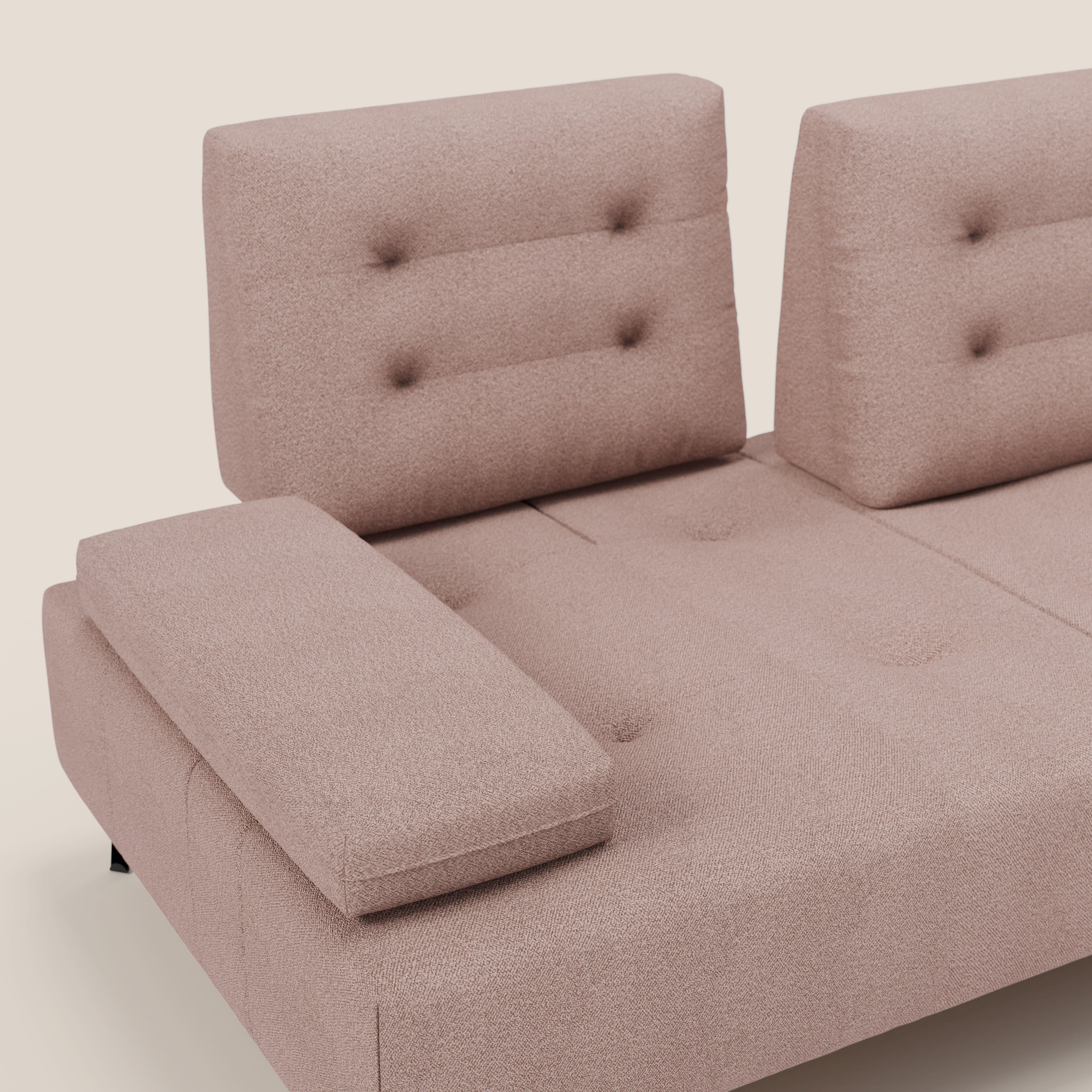 Lugano Divano 3 posti con schienali e braccioli traslanti in morbido bouclé impermeabile T07 - divani.store