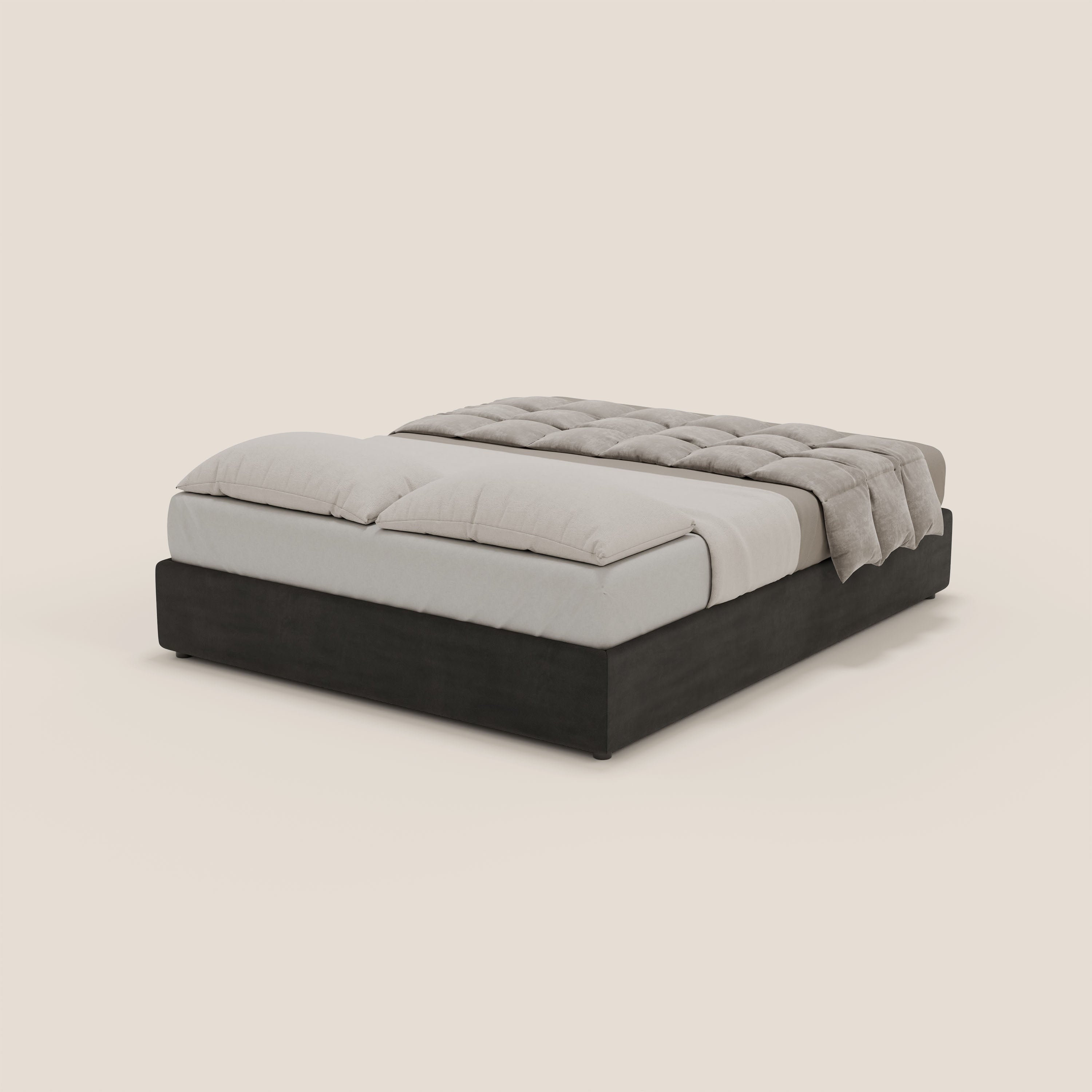 Ina sommier con ampio contenitore in microfibra smacchiabile ed impermeabile T11 - divani.store