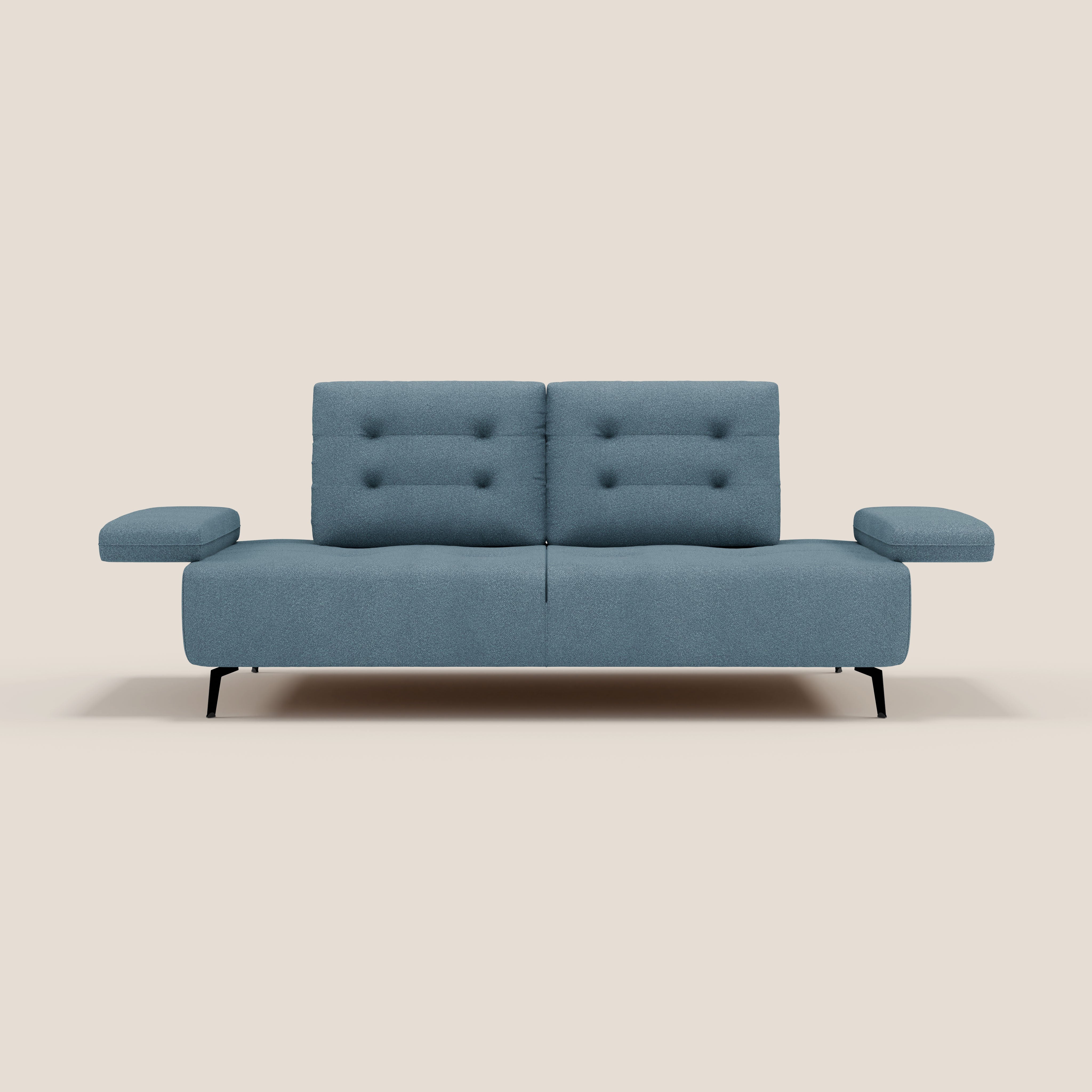 Lugano Divano 3 posti con schienali e braccioli traslanti in morbido bouclé impermeabile T07 - divani.store