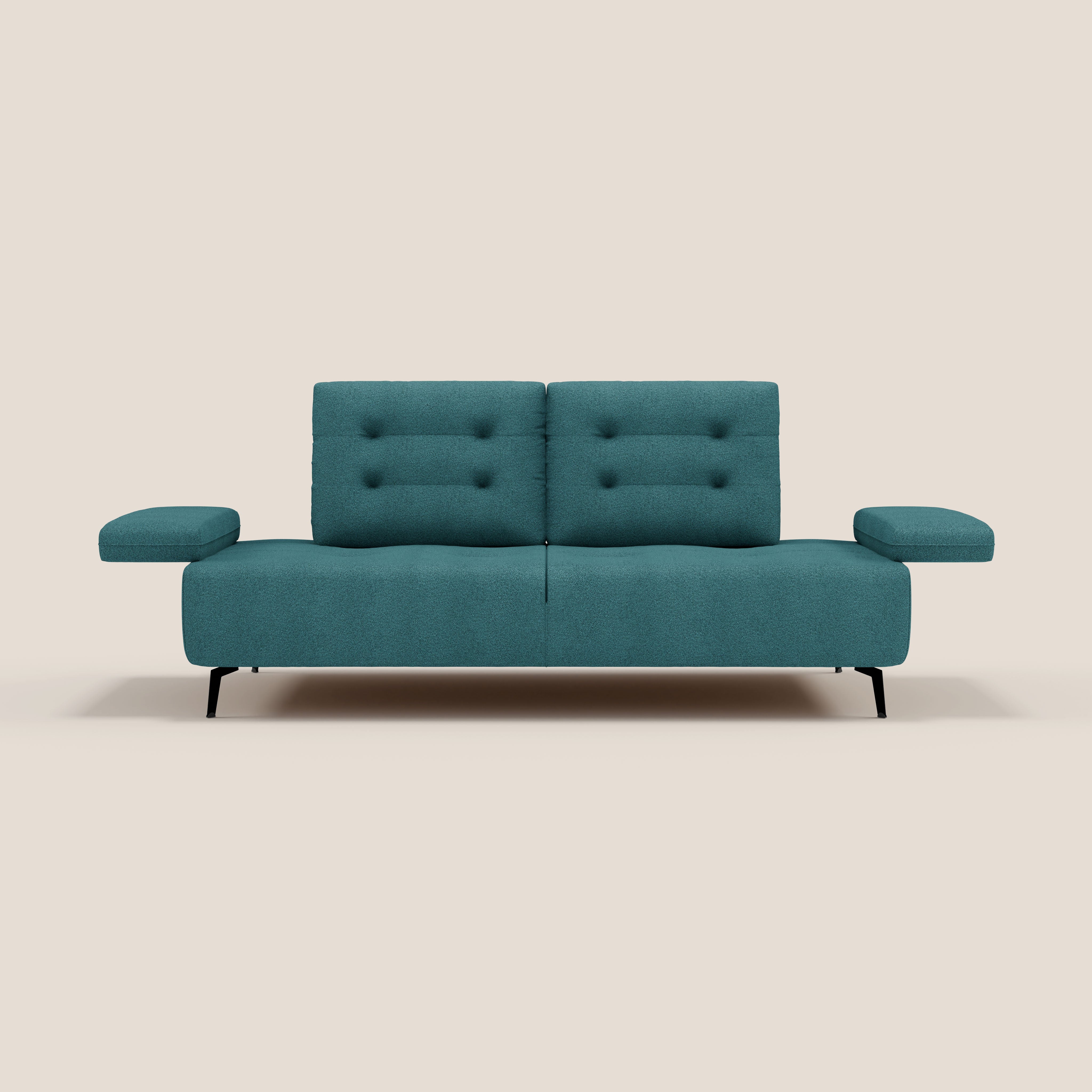 Lugano Divano 3 posti con schienali e braccioli traslanti in morbido bouclé impermeabile T07 - divani.store