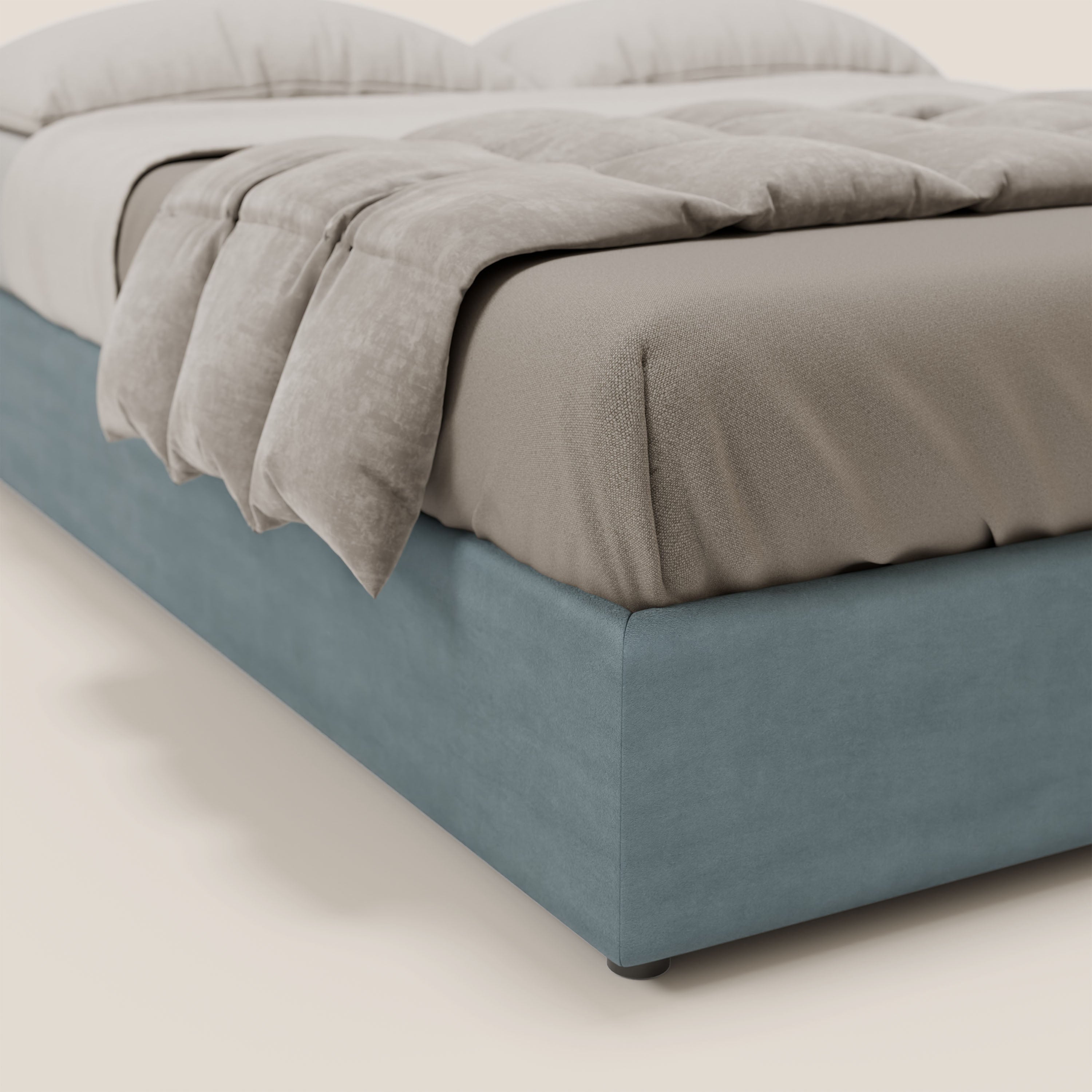 Ina sommier con ampio contenitore in microfibra smacchiabile ed impermeabile T11 - divani.store