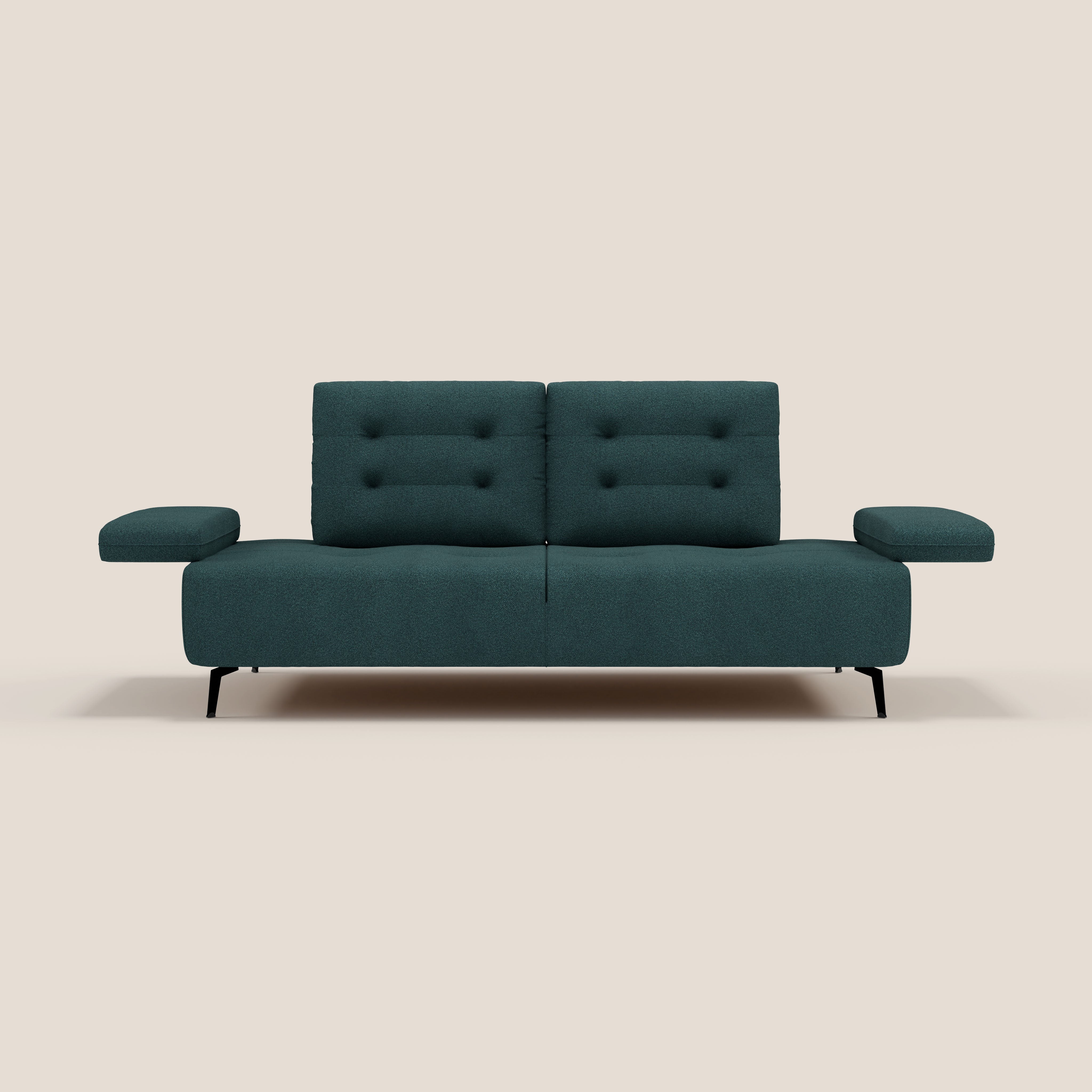 Lugano Divano 3 posti con schienali e braccioli traslanti in morbido bouclé impermeabile T07 - divani.store