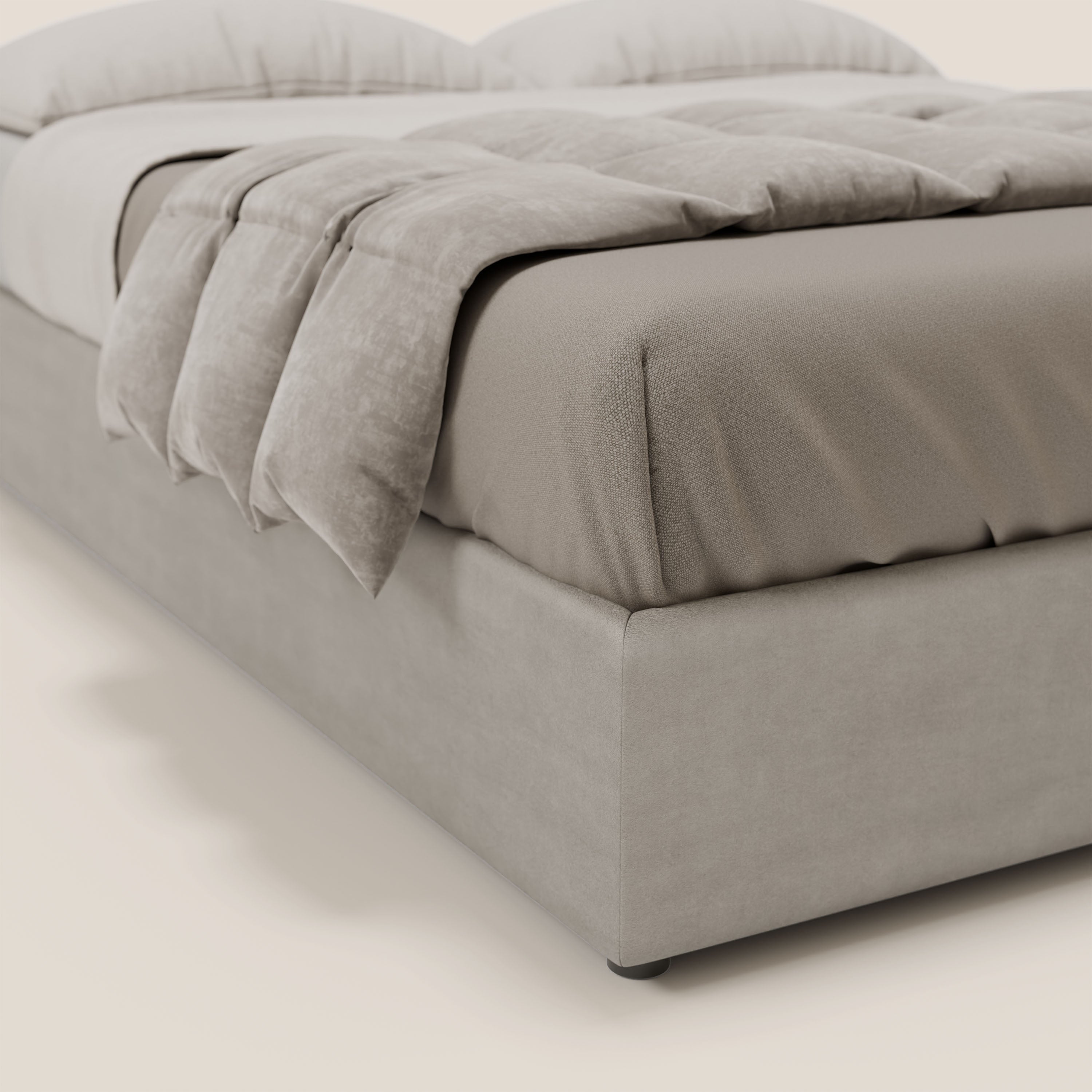 Ina sommier con ampio contenitore in microfibra smacchiabile ed impermeabile T11 - divani.store