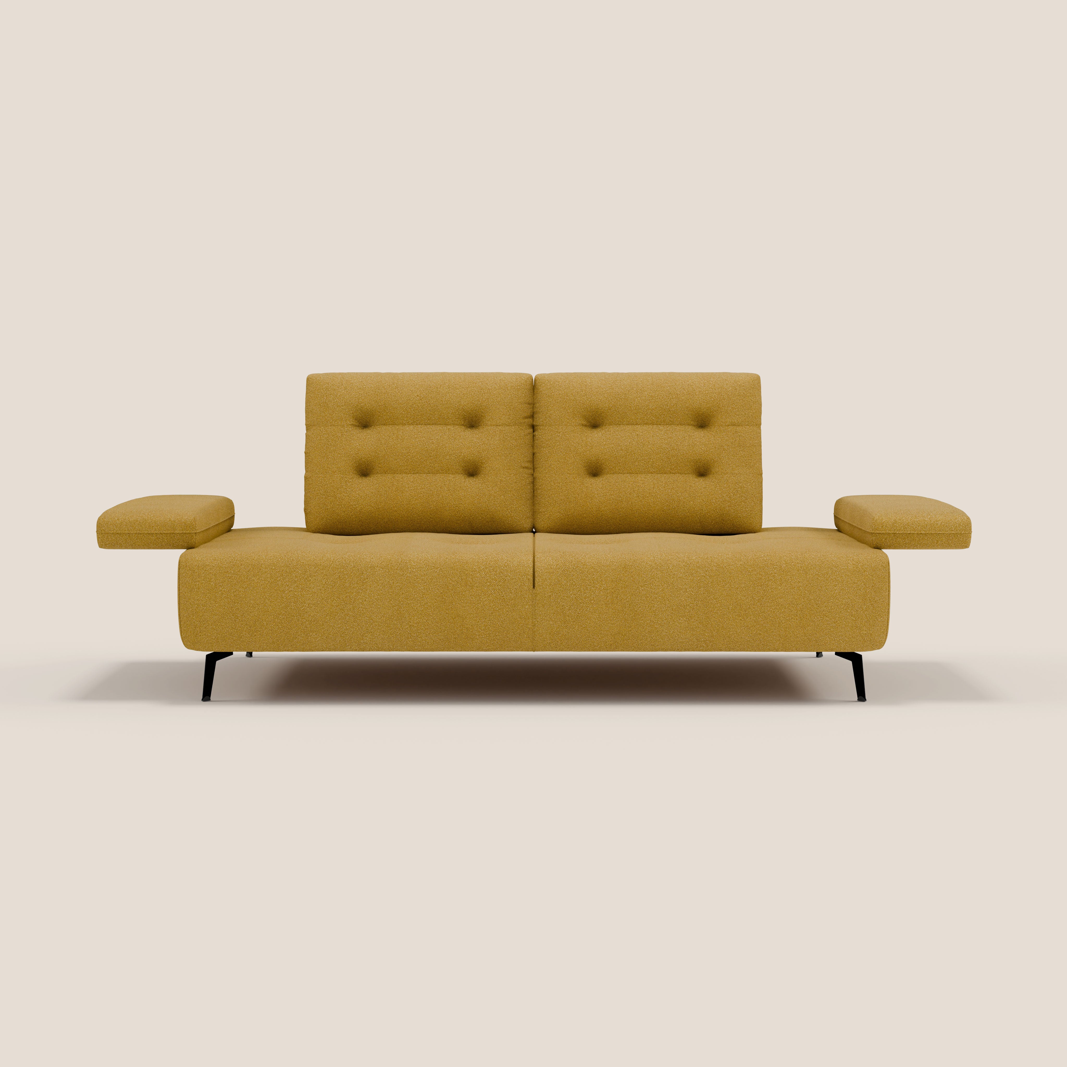 Lugano Divano 3 posti con schienali e braccioli traslanti in morbido bouclé impermeabile T07 - divani.store