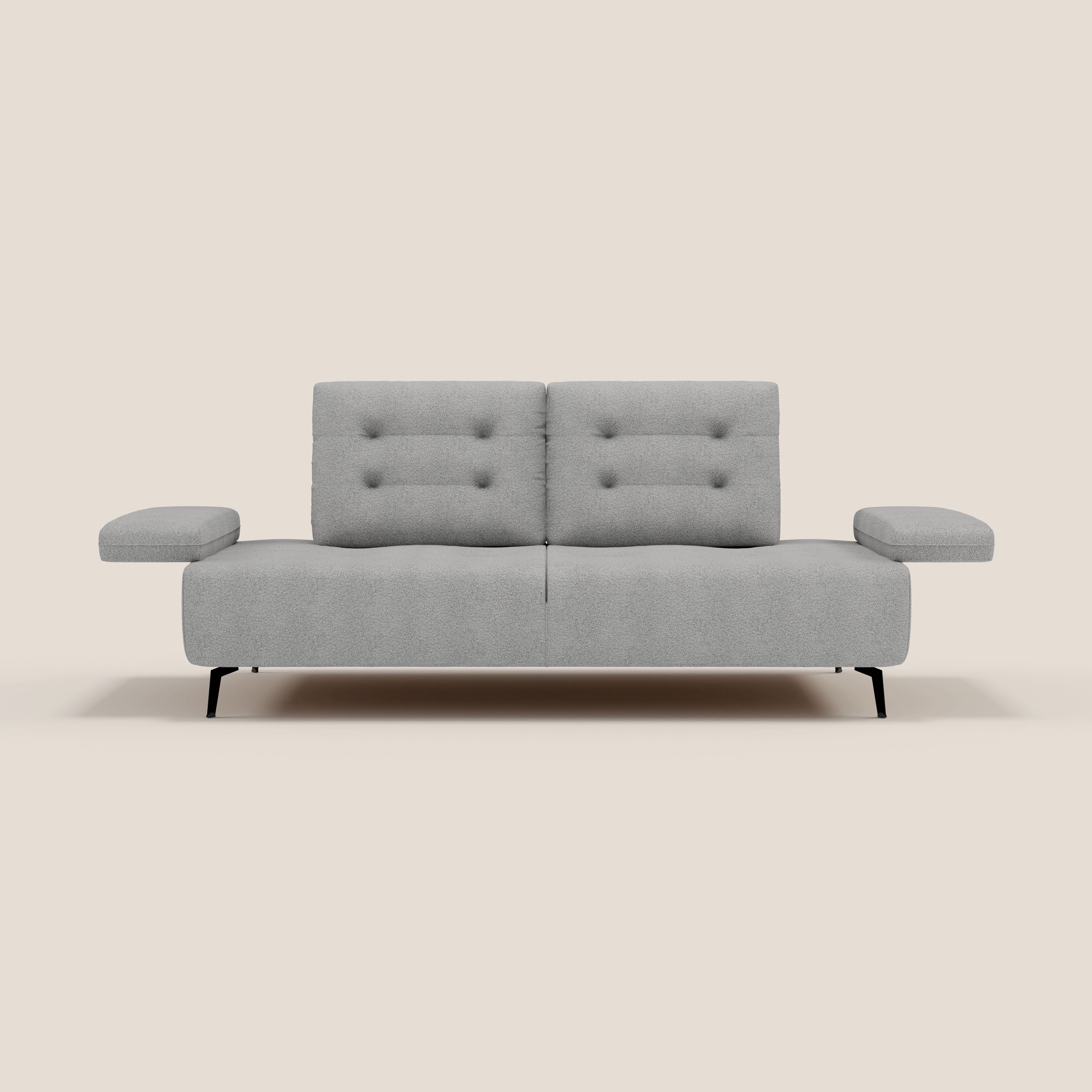 Lugano Divano 3 posti con schienali e braccioli traslanti in morbido bouclé impermeabile T07 - divani.store