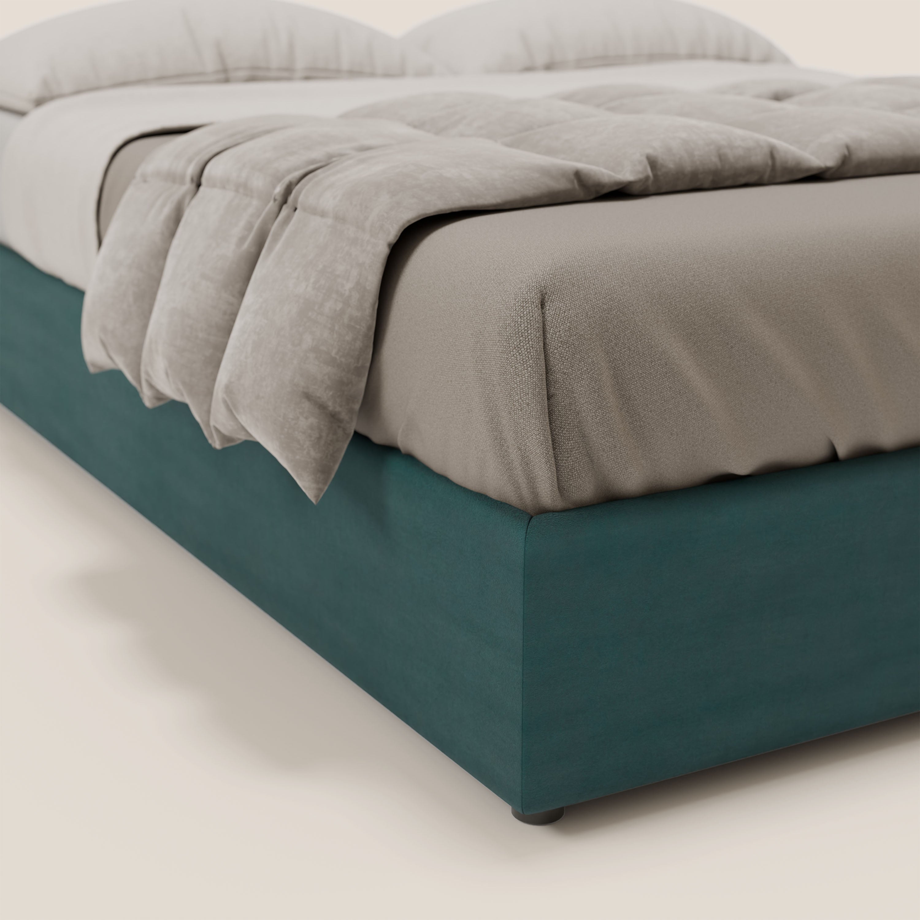 Ina sommier con ampio contenitore in microfibra smacchiabile ed impermeabile T11 - divani.store