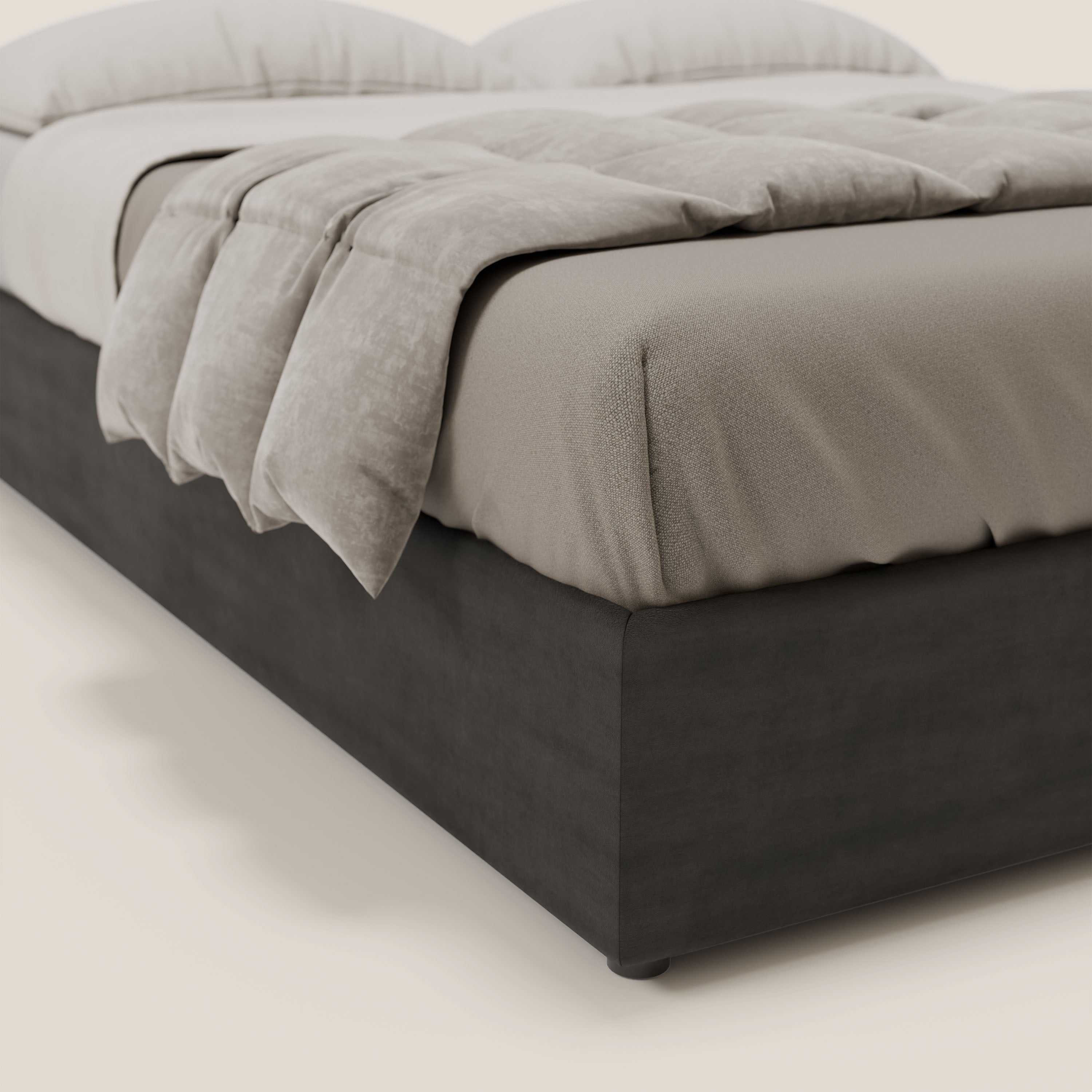 Ina sommier con ampio contenitore in microfibra smacchiabile ed impermeabile T11 - divani.store