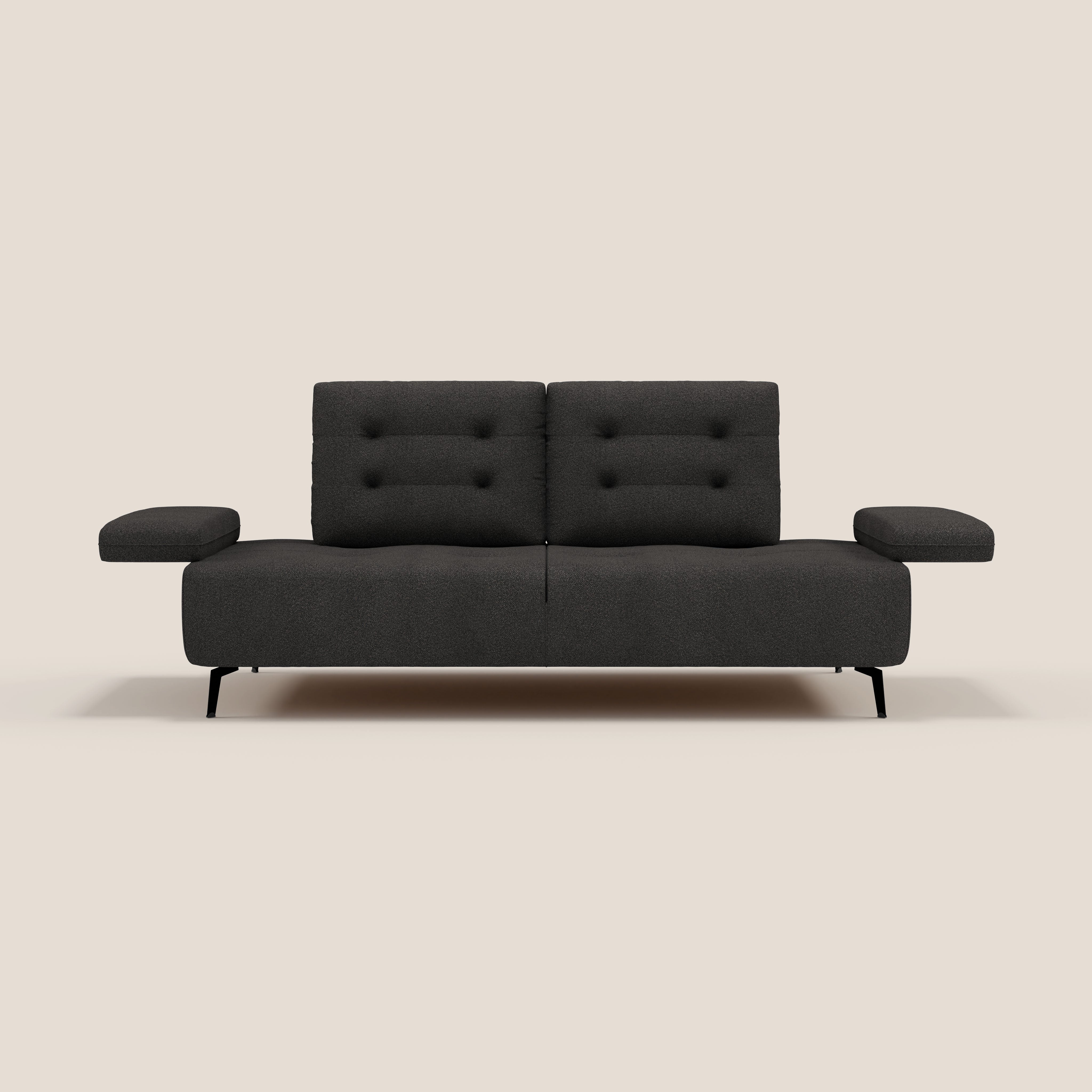 Lugano Divano 3 posti con schienali e braccioli traslanti in morbido bouclé impermeabile T07 - divani.store