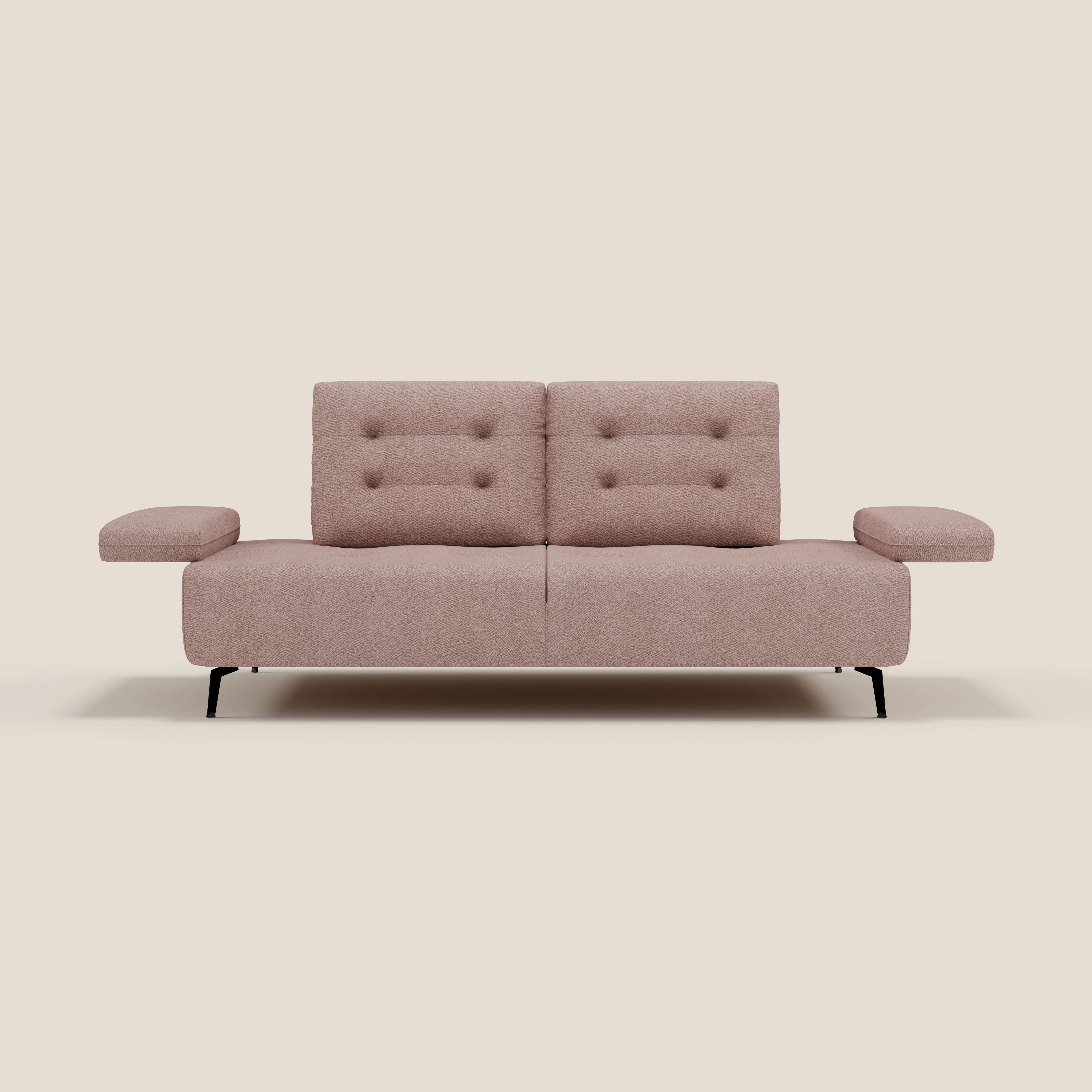 Lugano Divano 3 posti con schienali e braccioli traslanti in morbido bouclé impermeabile T07 - divani.store