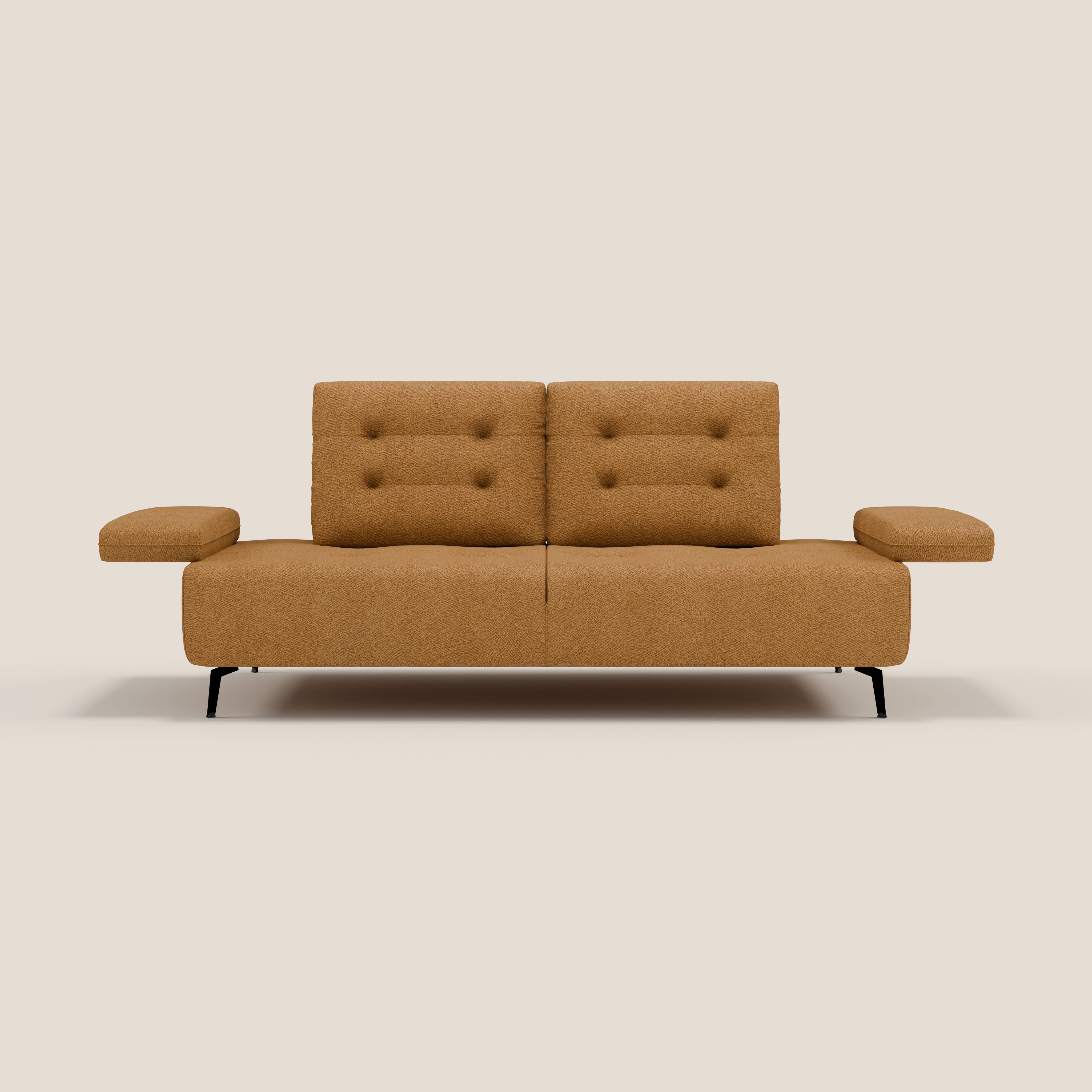 Lugano Divano 3 posti con schienali e braccioli traslanti in morbido bouclé impermeabile T07 - divani.store