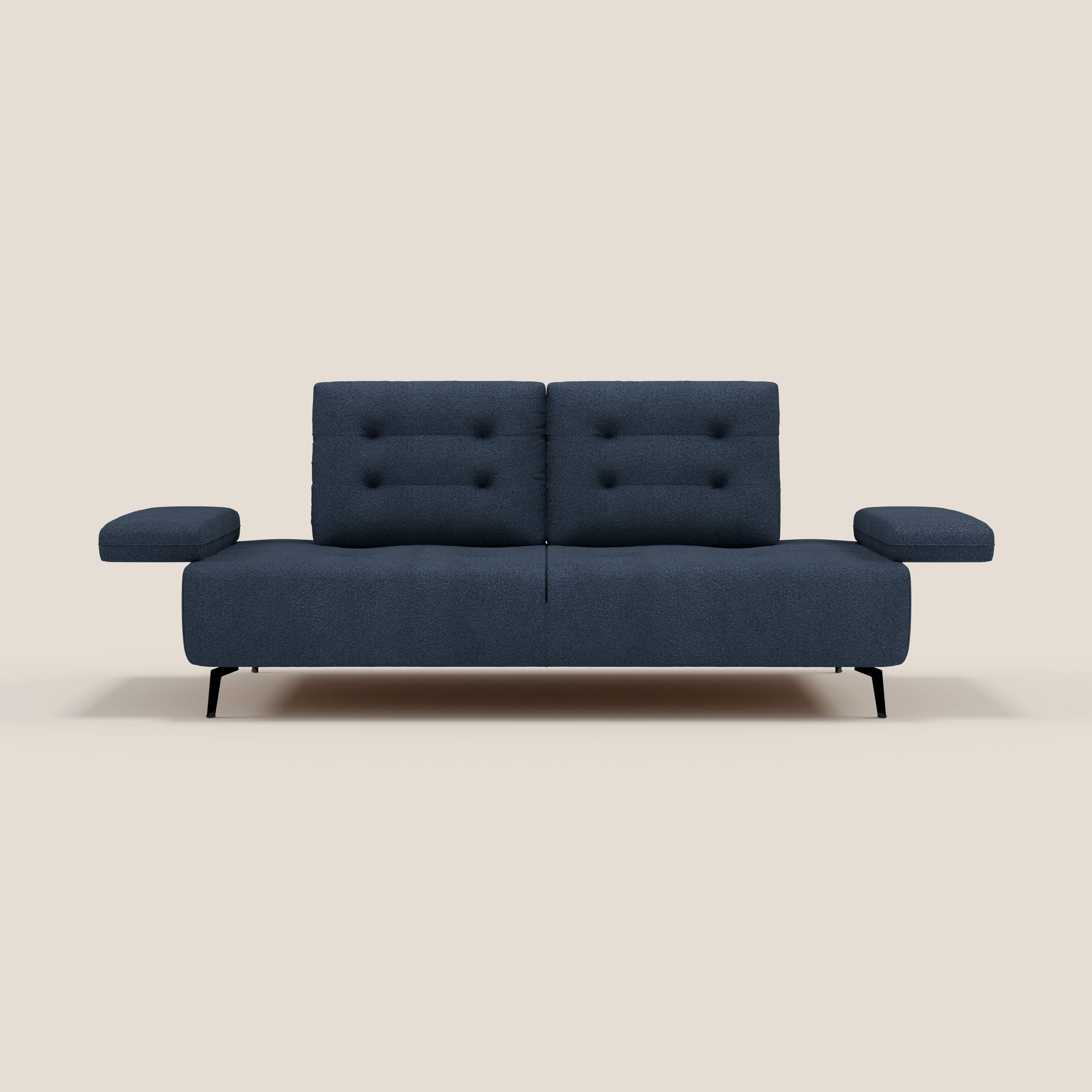 Lugano Divano 3 posti con schienali e braccioli traslanti in morbido bouclé impermeabile T07 - divani.store